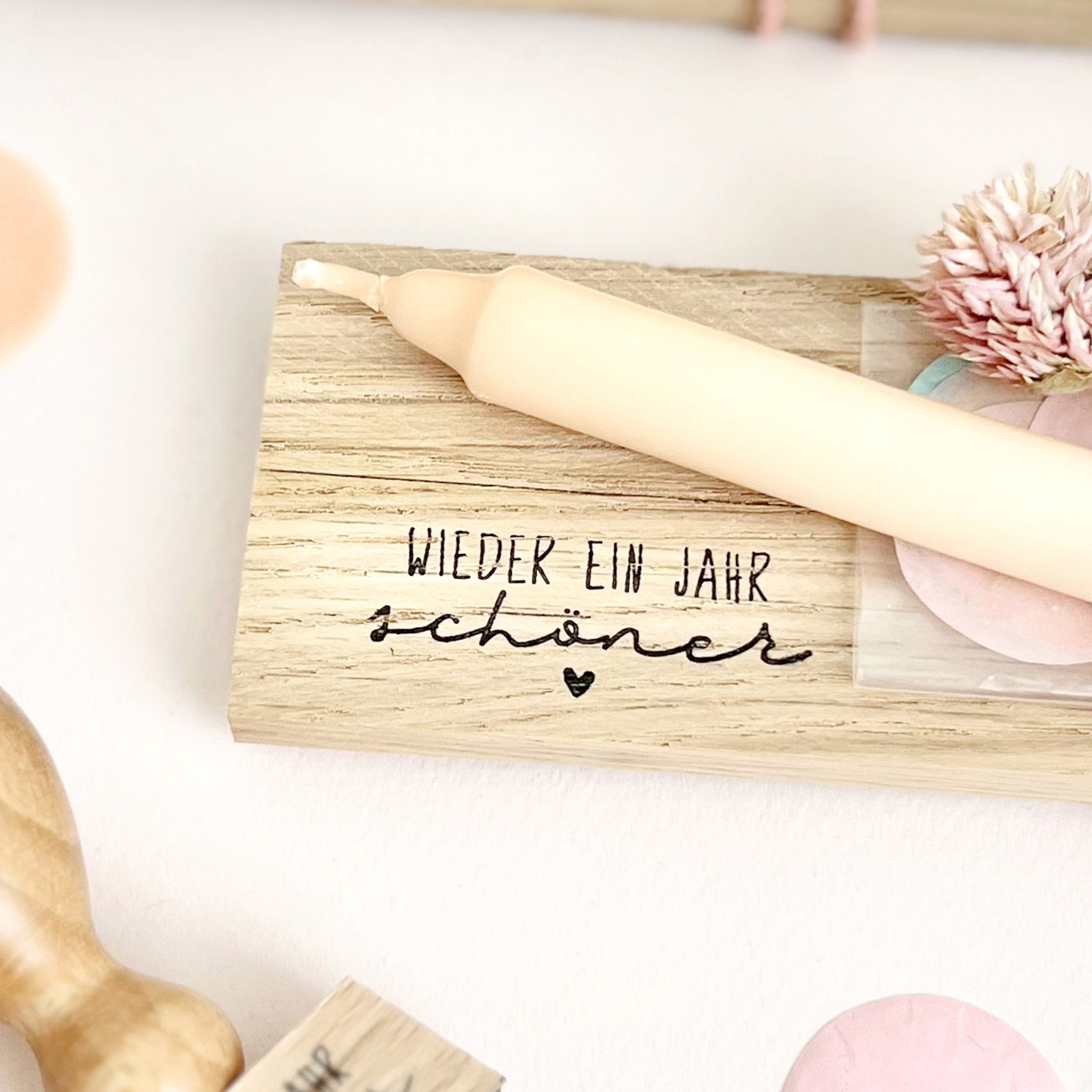 Stempel "wieder ein Jahr schöner" mit Herz, Stempel Geschenk, Geburtstagsgeschenk