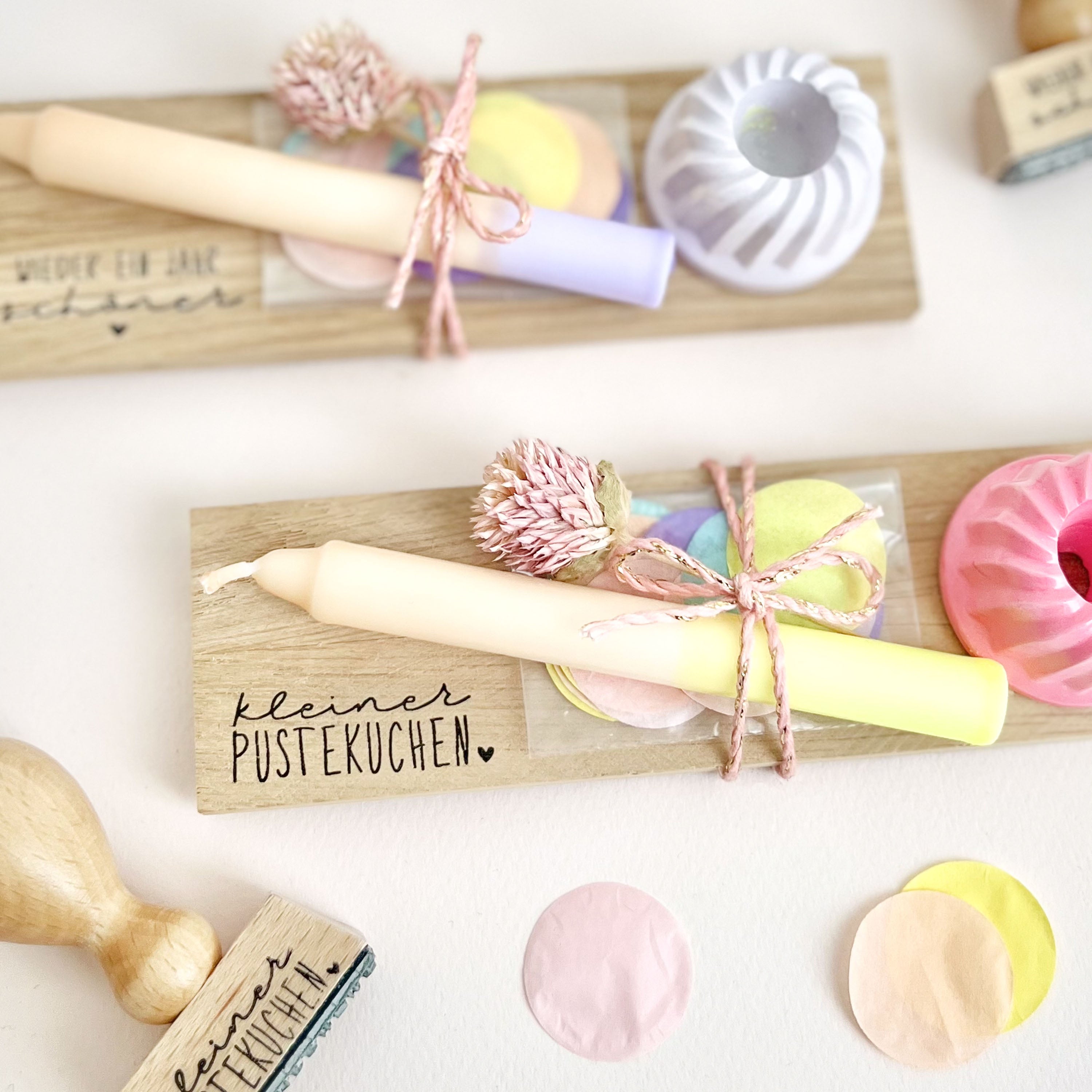 Stempel "kleiner Pustekuchen" mit Herz, Stempel Geschenk, Textstempel Geburtstag