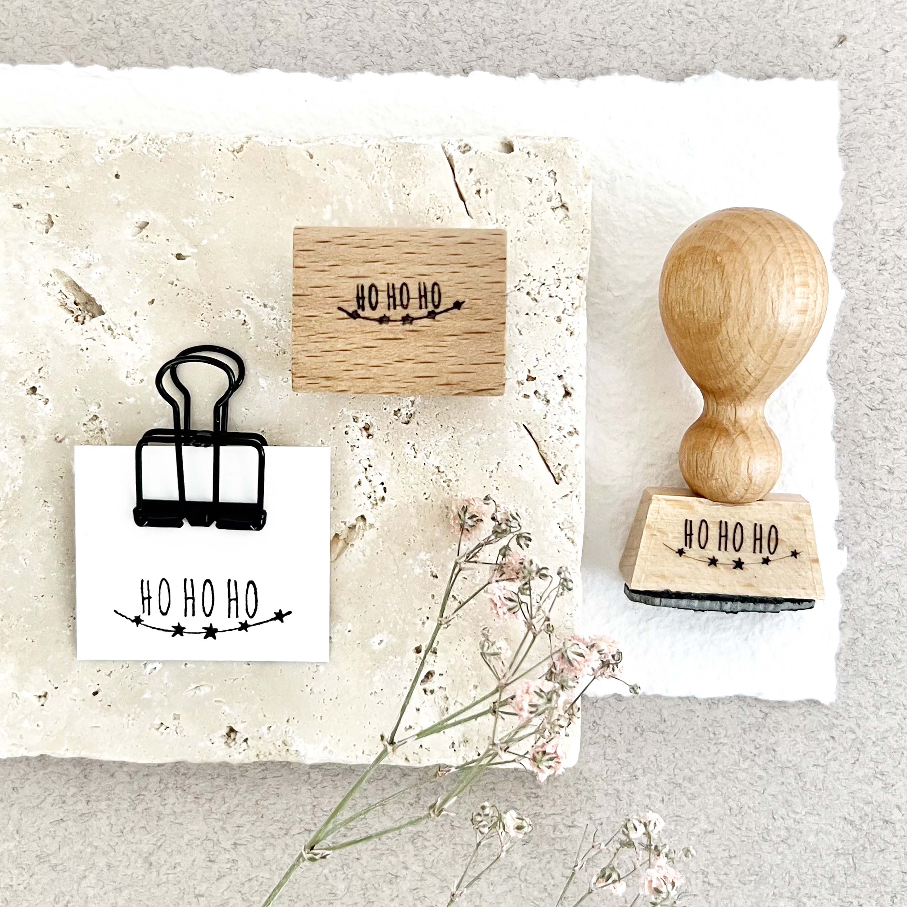 Stempel Weihnachten, HO HO HO, Sternengirlande, Weihnachtsstempel