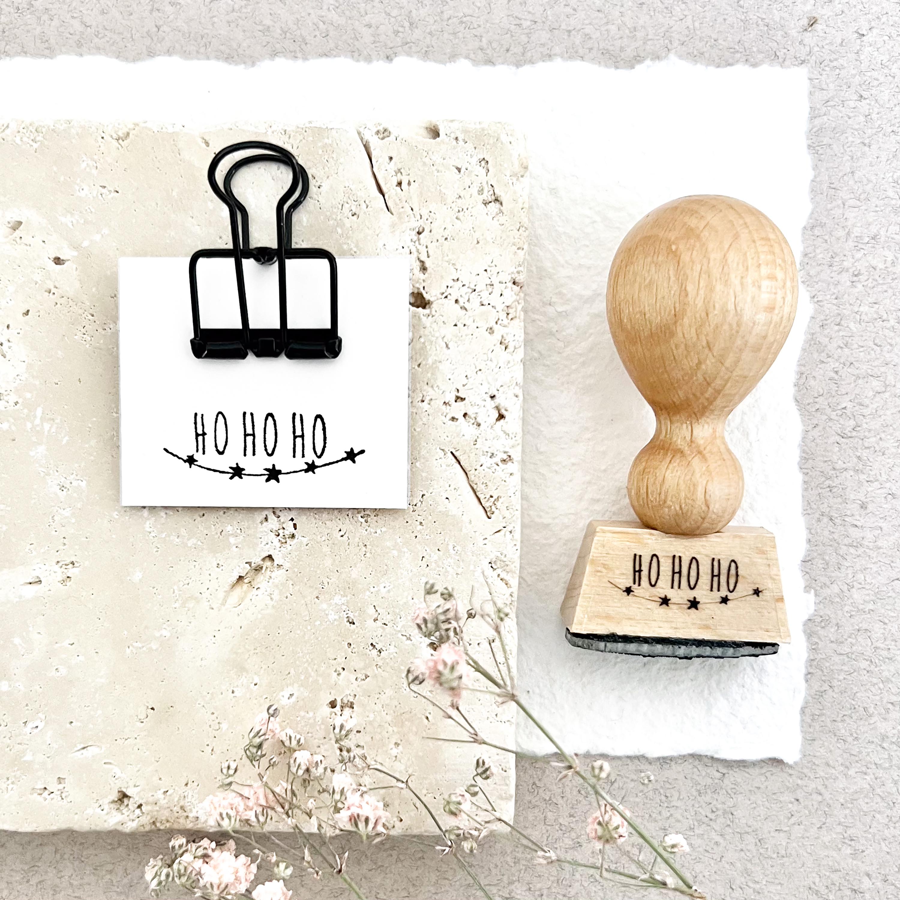 Stempel Weihnachten, HO HO HO, Sternengirlande, Weihnachtsstempel