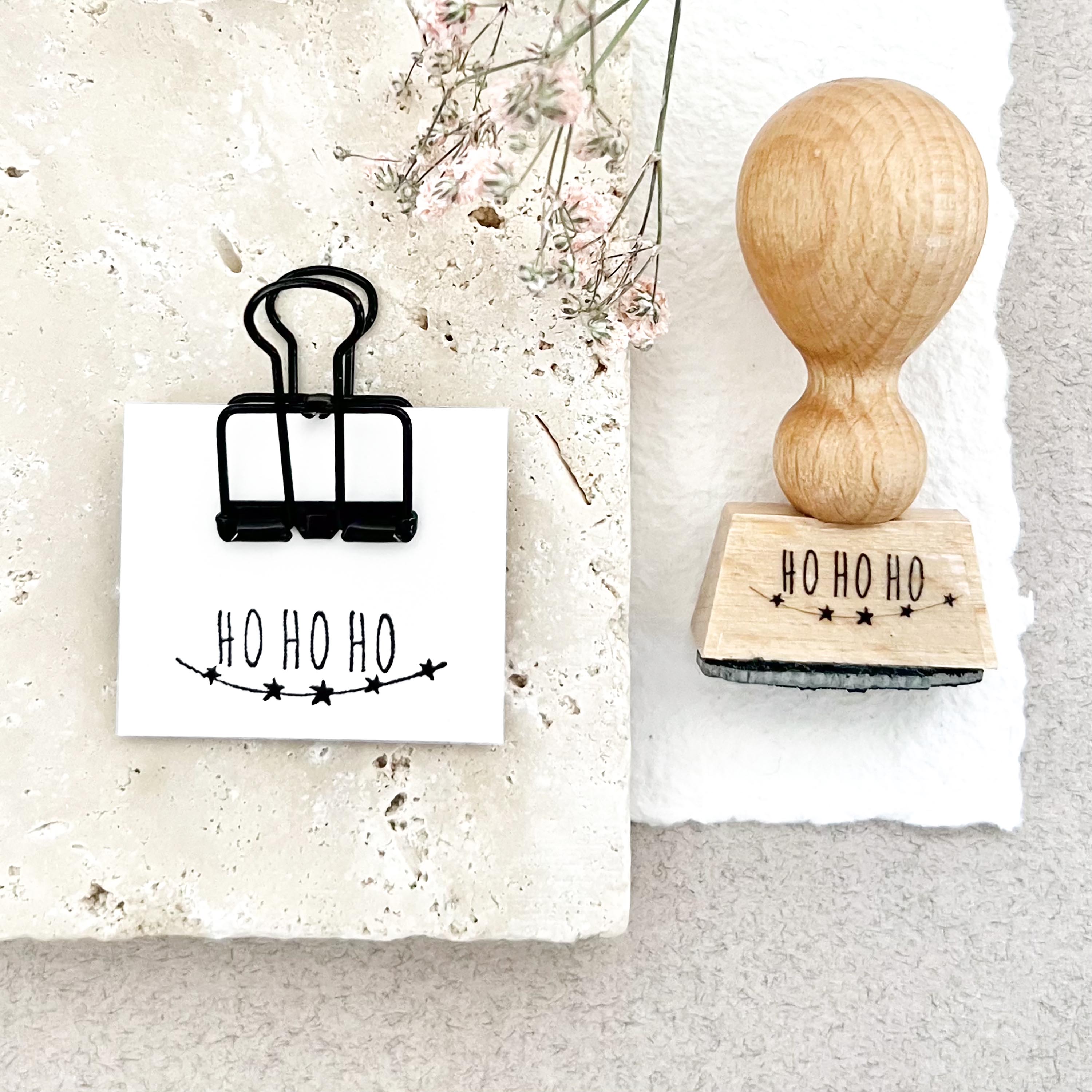 Stempel Weihnachten, HO HO HO, Sternengirlande, Weihnachtsstempel