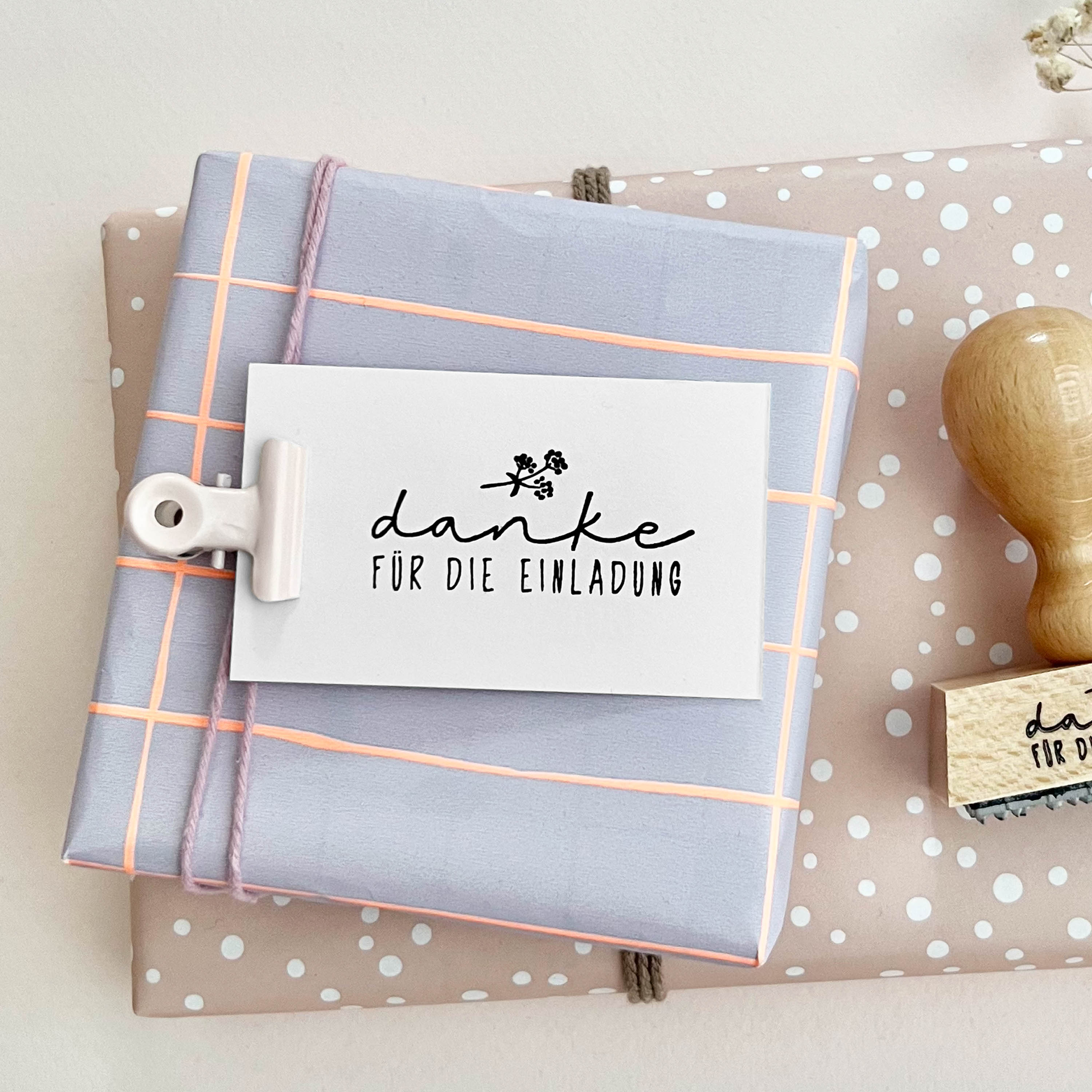 Stempel danke für die Einladung, Stempel Geburtstag, Hochzeit Stempel, Konfirmation