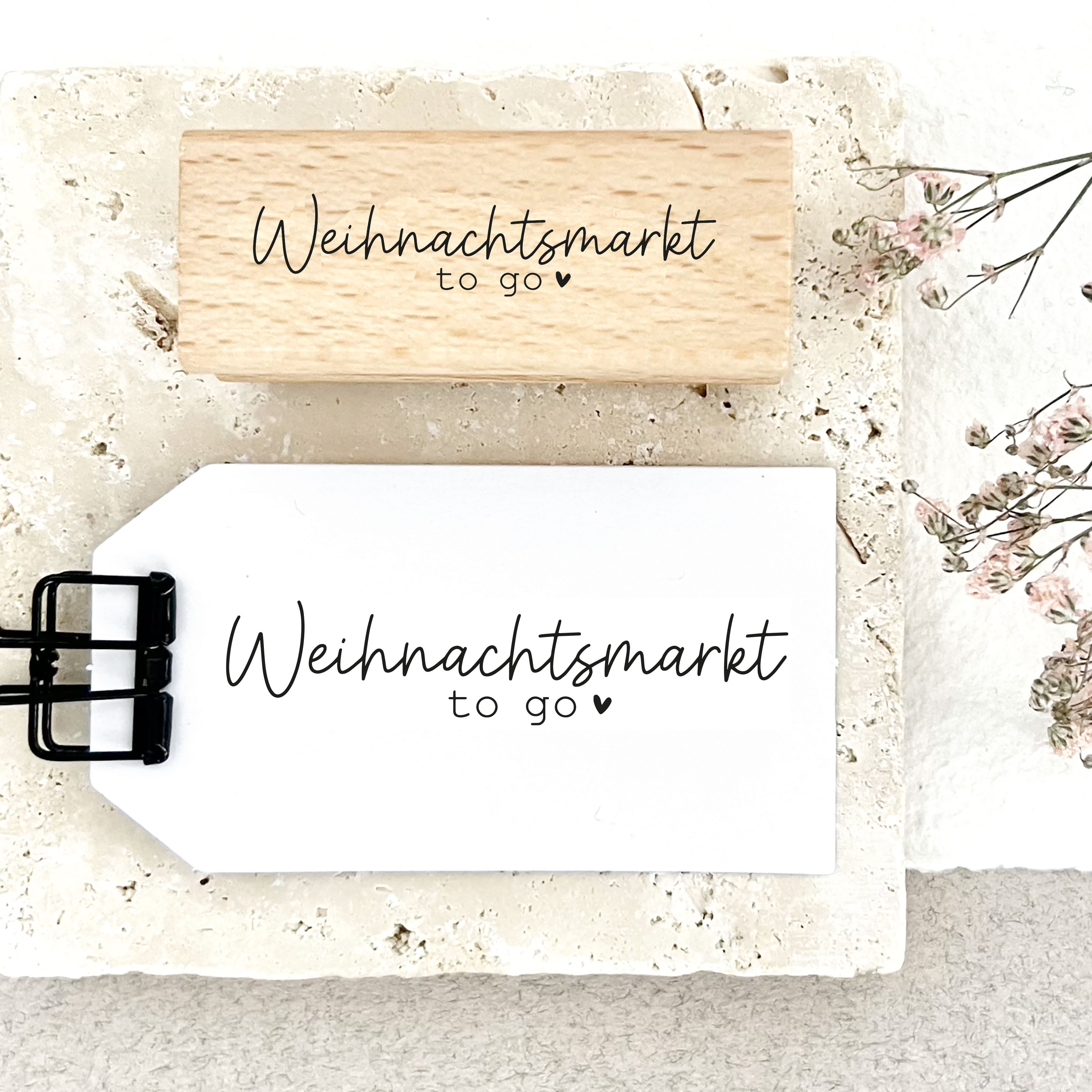 Stempel Weihnachtsmarkt to go, Stempel Weihnachten, Weihnachtsstempel