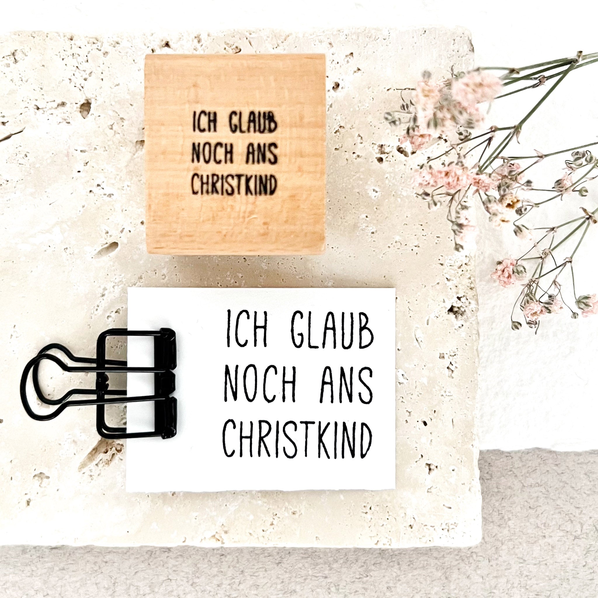 Stempel Weihnachten | Textstempel "Ich glaub noch ans Christkind" | Weihnachtsstempel | Adventskalender