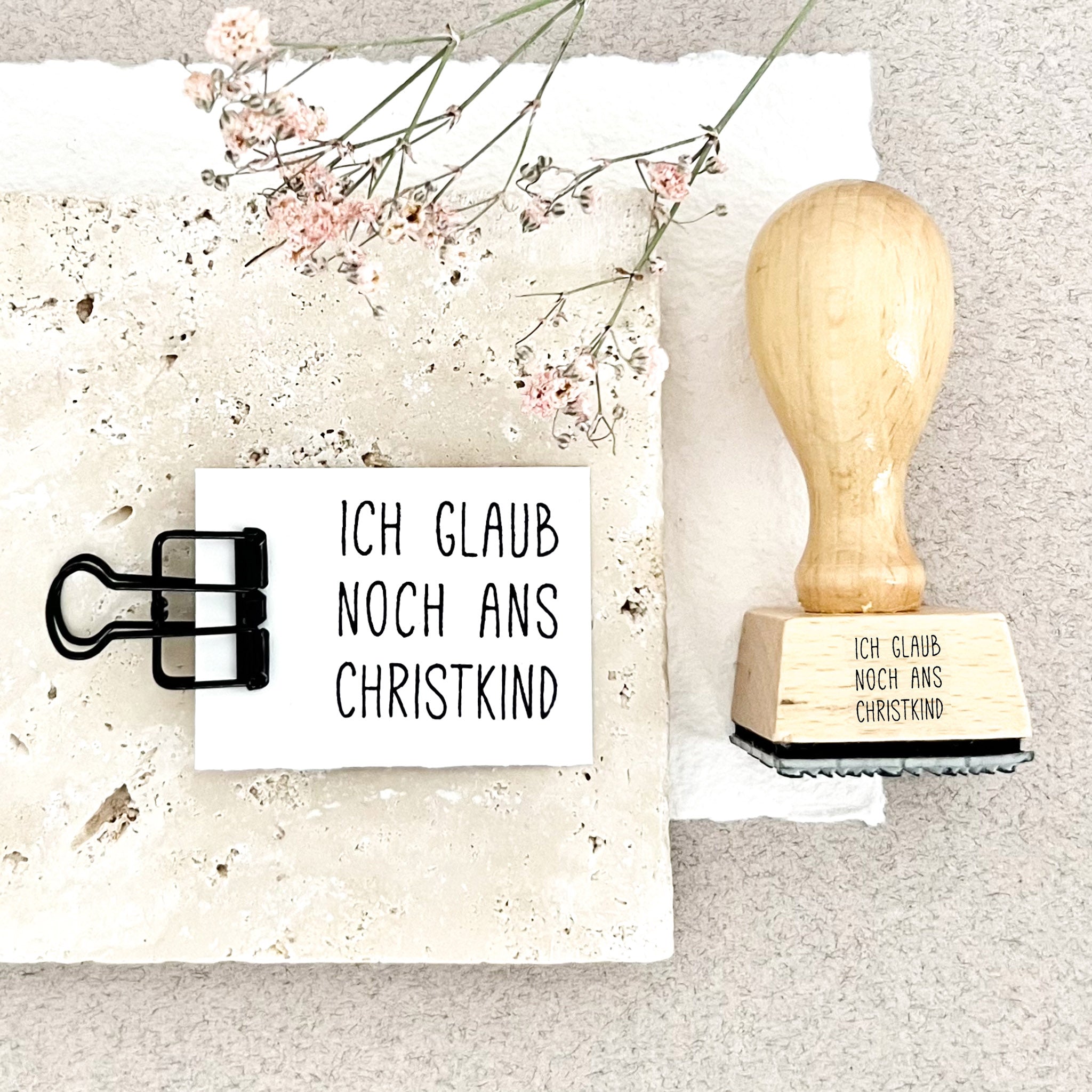 Stempel Weihnachten | Textstempel "Ich glaub noch ans Christkind" | Weihnachtsstempel | Adventskalender