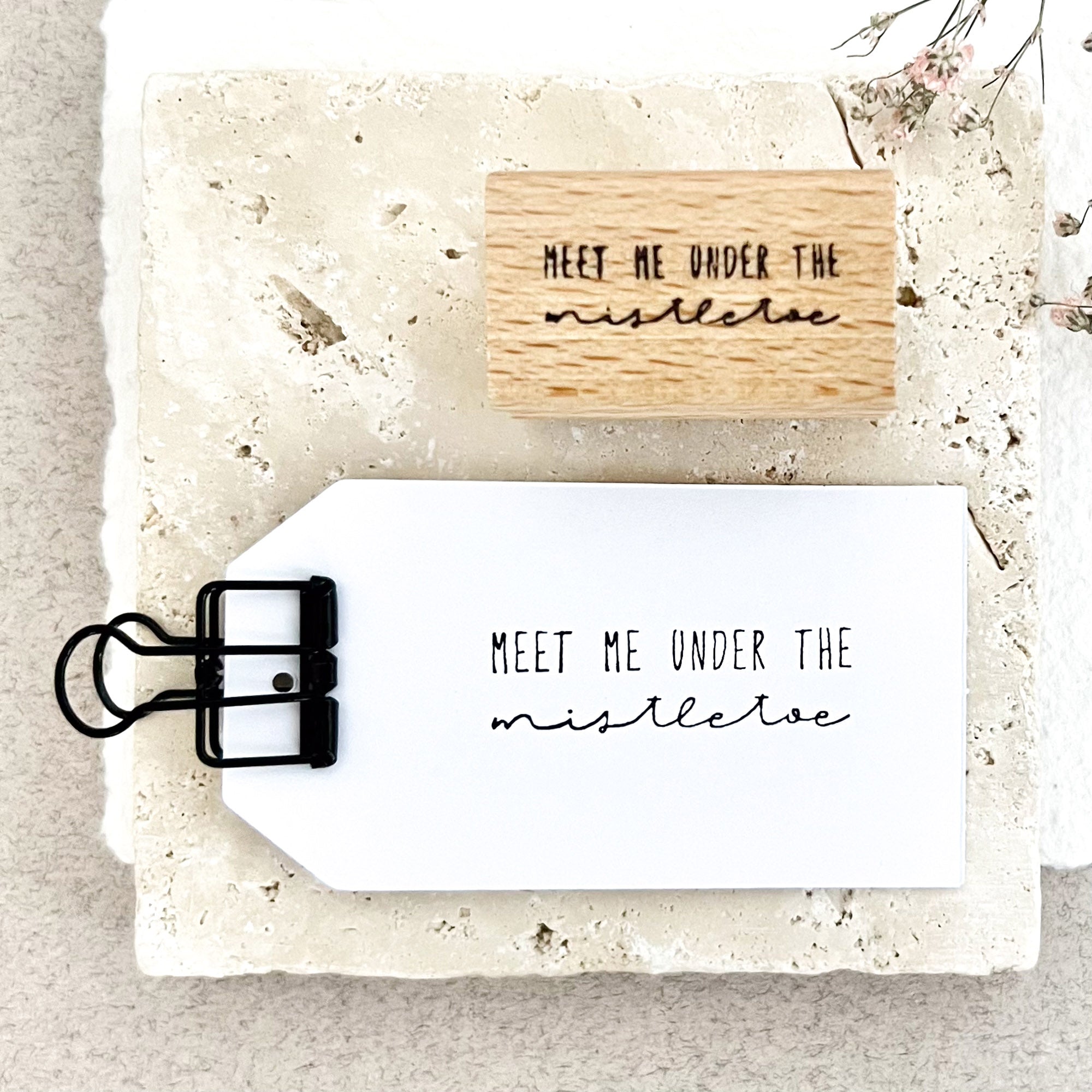 Stempel Weihnachten | Textstempel Meet me under the mistletoe | Weihnachtsstempel