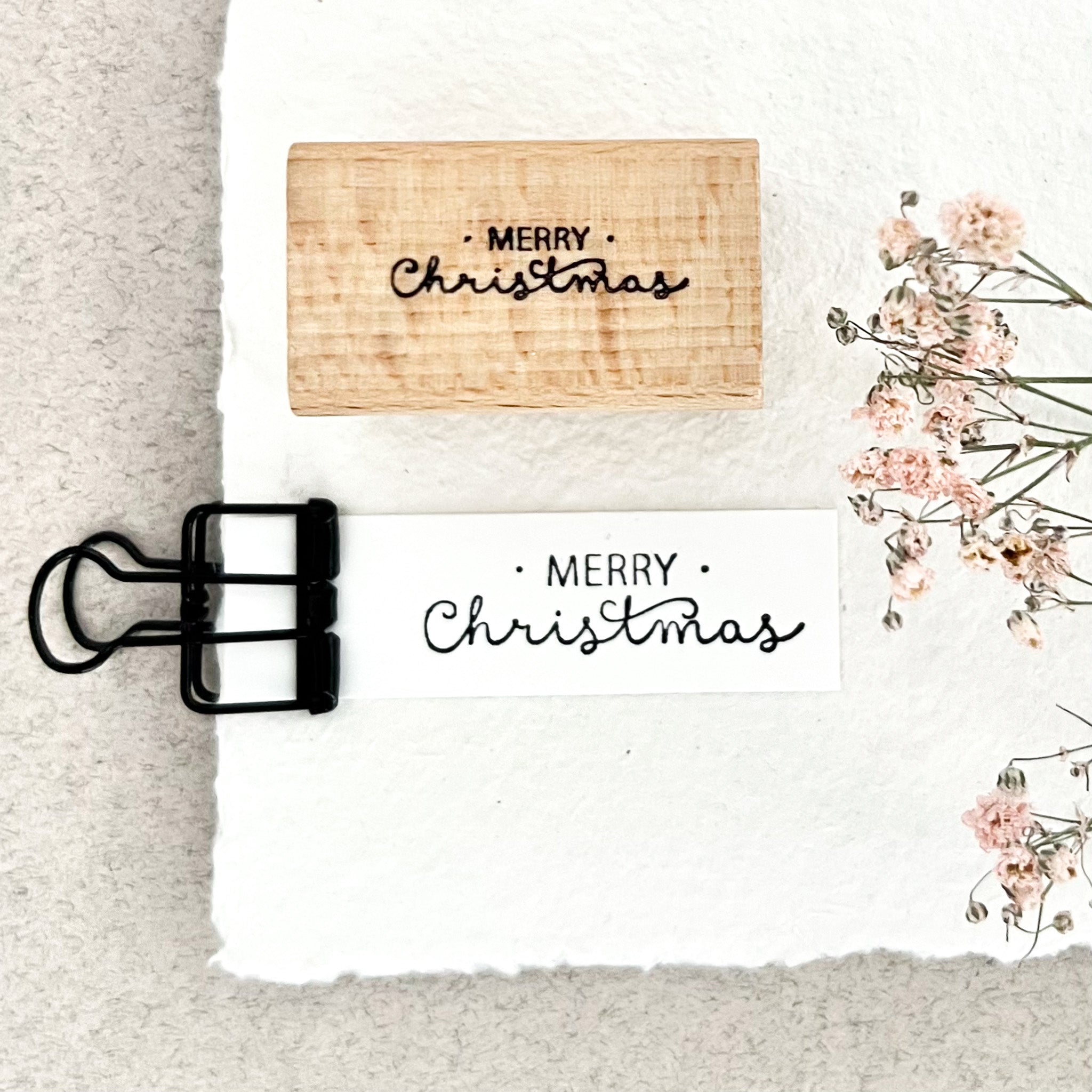 Stempel MERRY Christmas, Stempel Weihnachten, Weihnachtsstempel, Advent, Geschenkanhänger