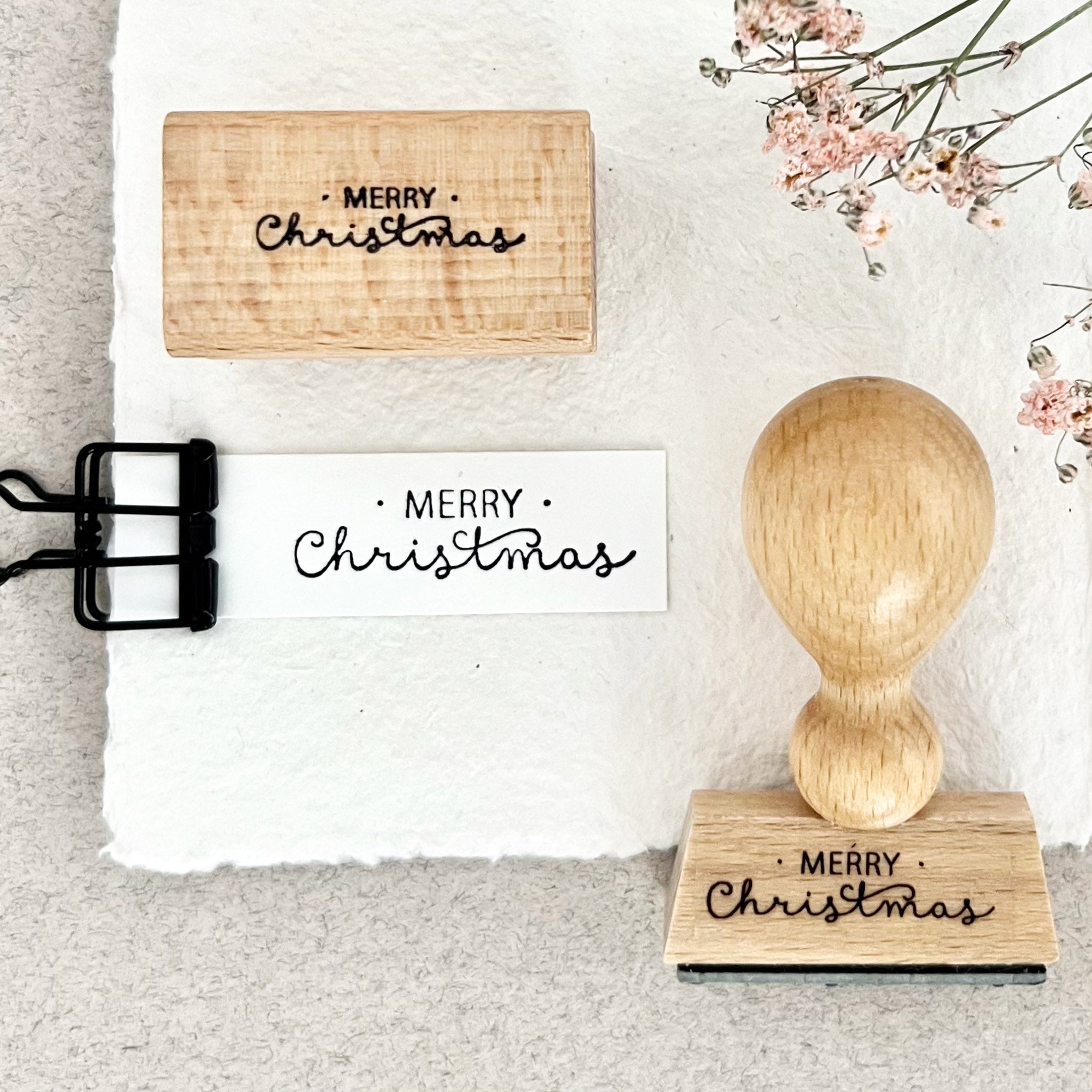 Stempel MERRY Christmas, Stempel Weihnachten, Weihnachtsstempel, Advent, Geschenkanhänger