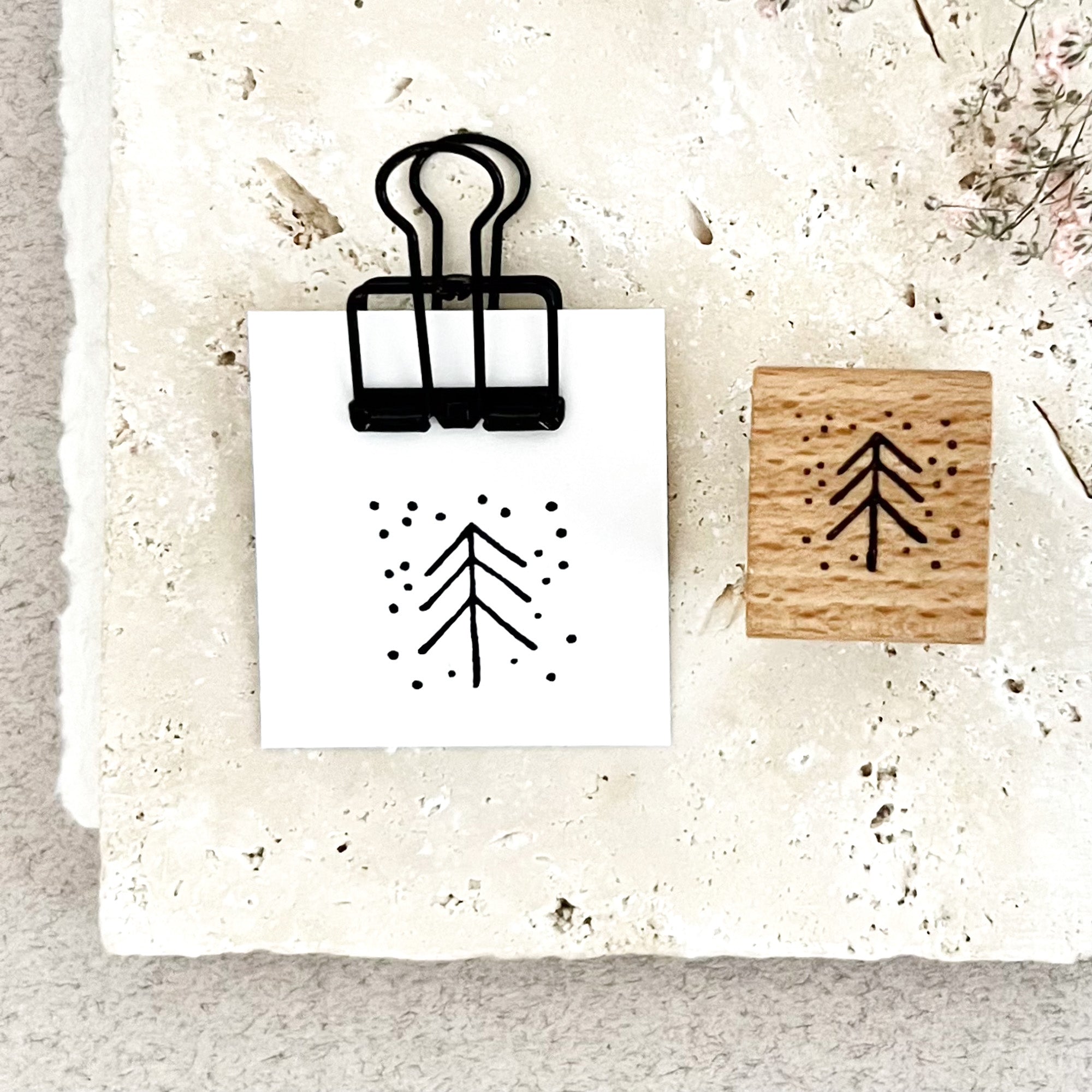 Stempel Weihnachten | Stempel Tannenbaum | Frohe Weihnachten | Merry Christmas | Stempel Schneeflocken