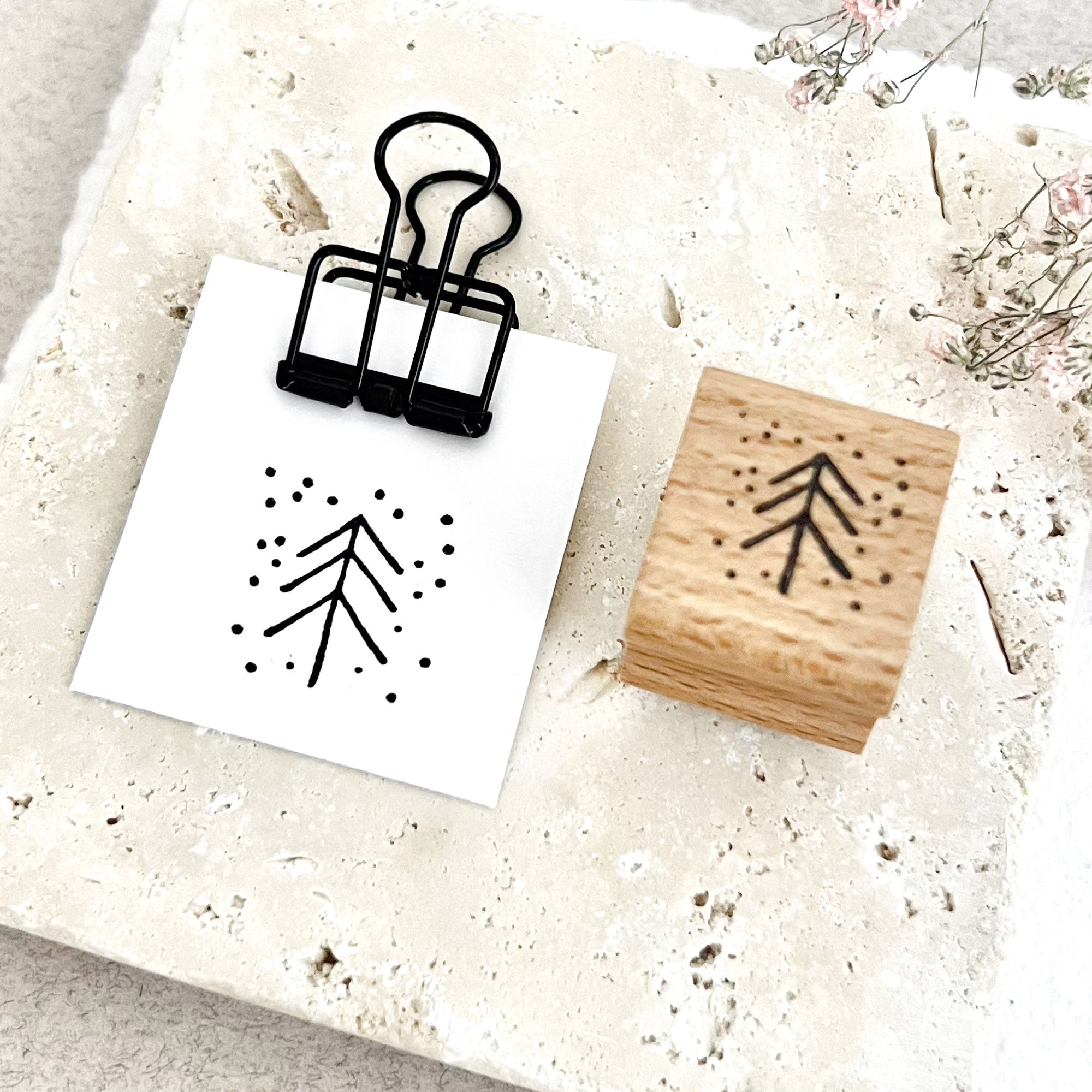 Stempel Weihnachten | Stempel Tannenbaum | Frohe Weihnachten | Merry Christmas | Stempel Schneeflocken