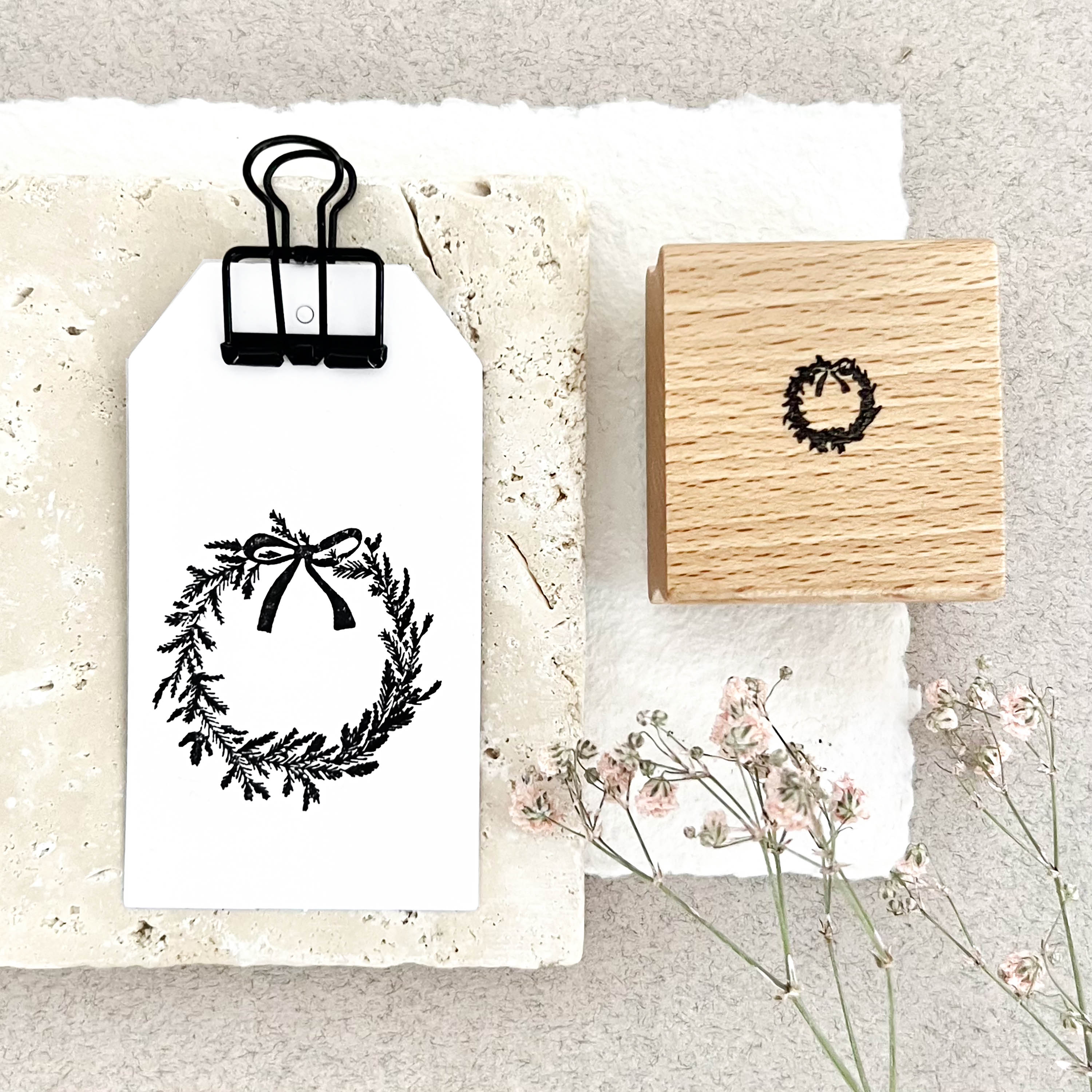 Stempel Tannenkranz mit Schleife | Stempel Weihnachten | Weihnachtsgruß
