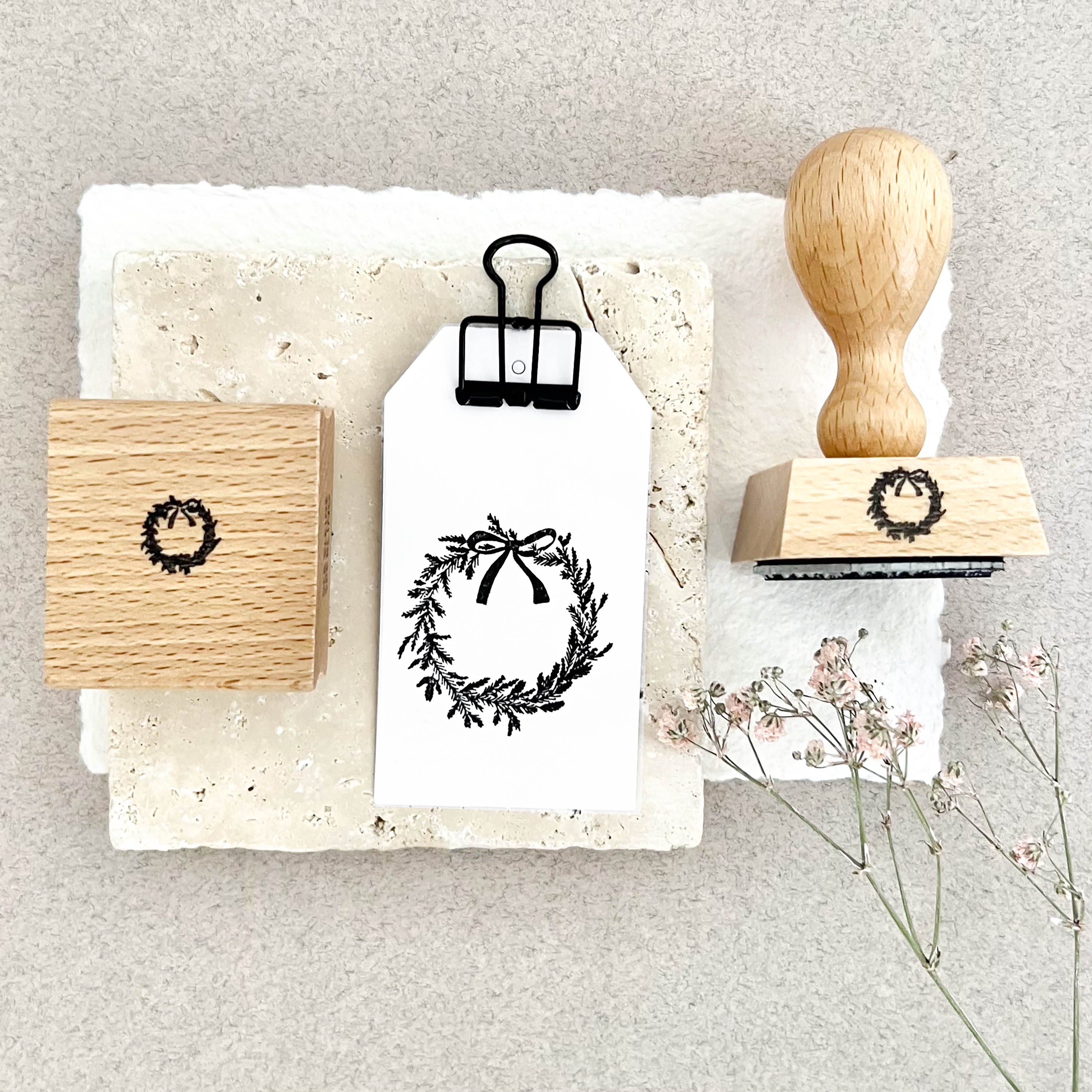Stempel Tannenkranz mit Schleife | Stempel Weihnachten | Weihnachtsgruß