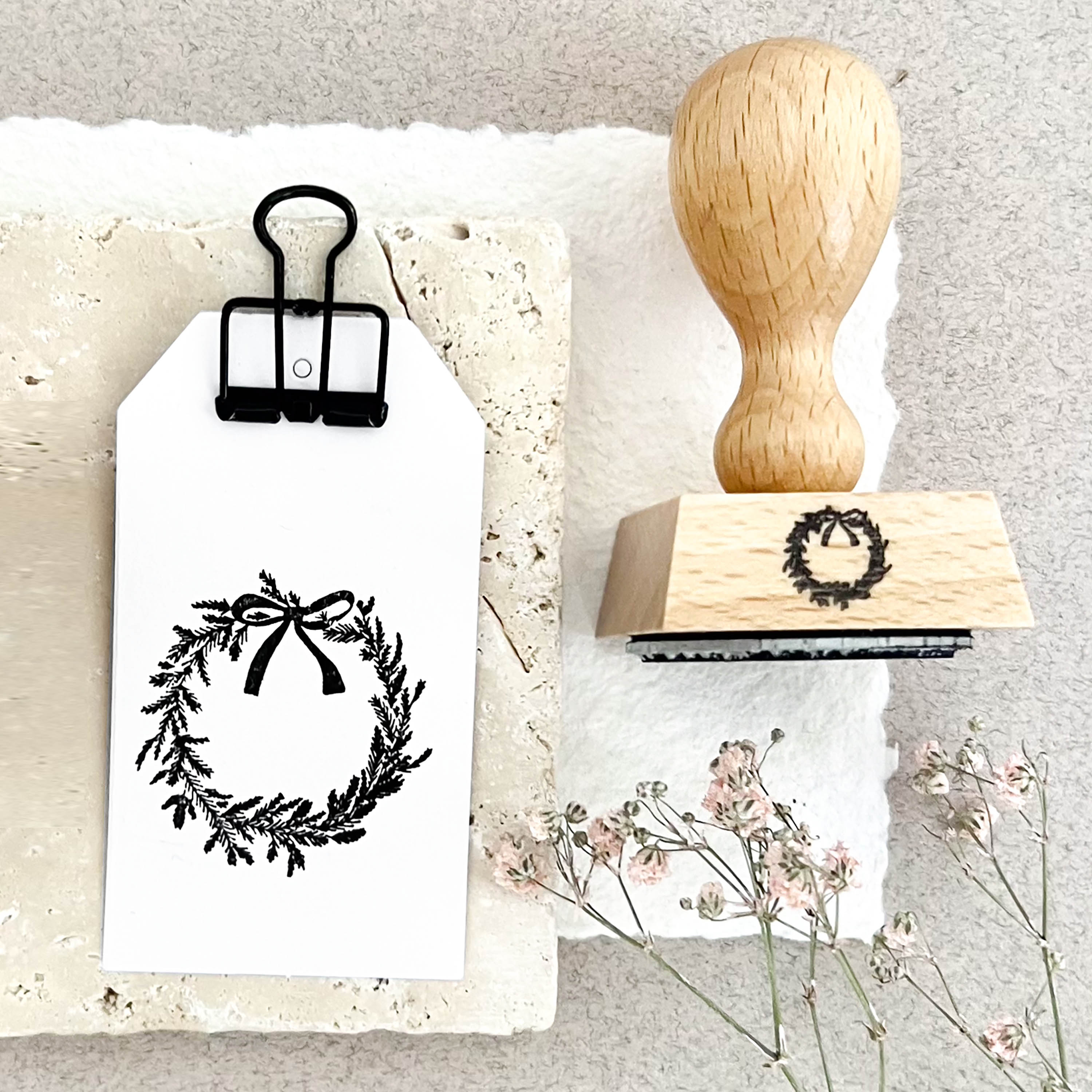 Stempel Tannenkranz mit Schleife | Stempel Weihnachten | Weihnachtsgruß