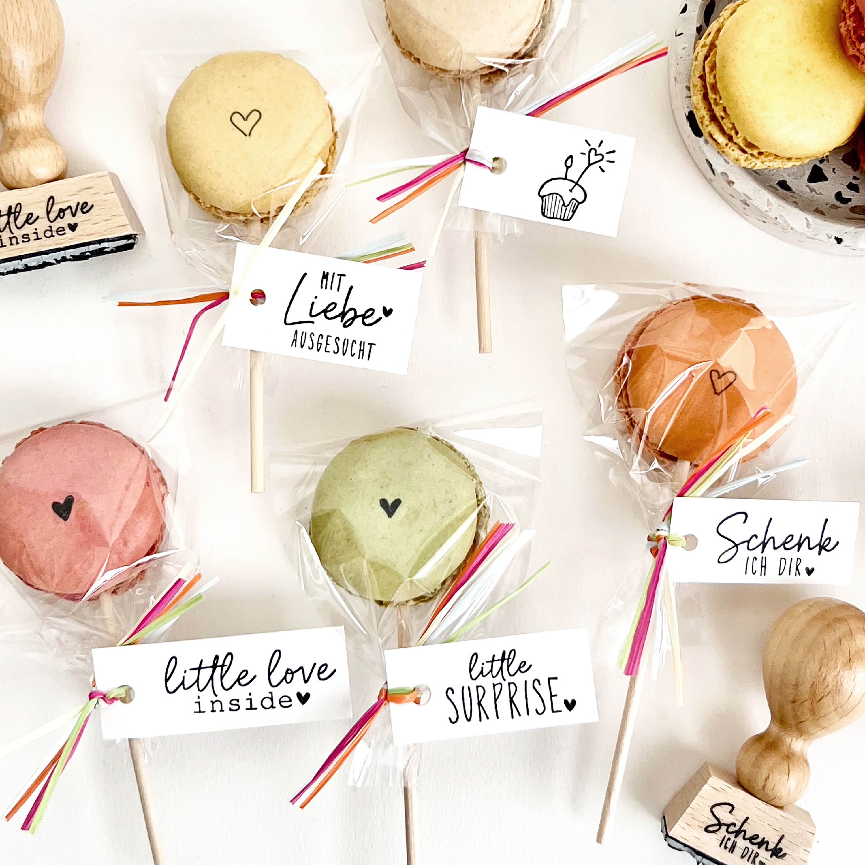 Stempel "little love inside", Holzstempel für Geschenke und zum Karten gestalten