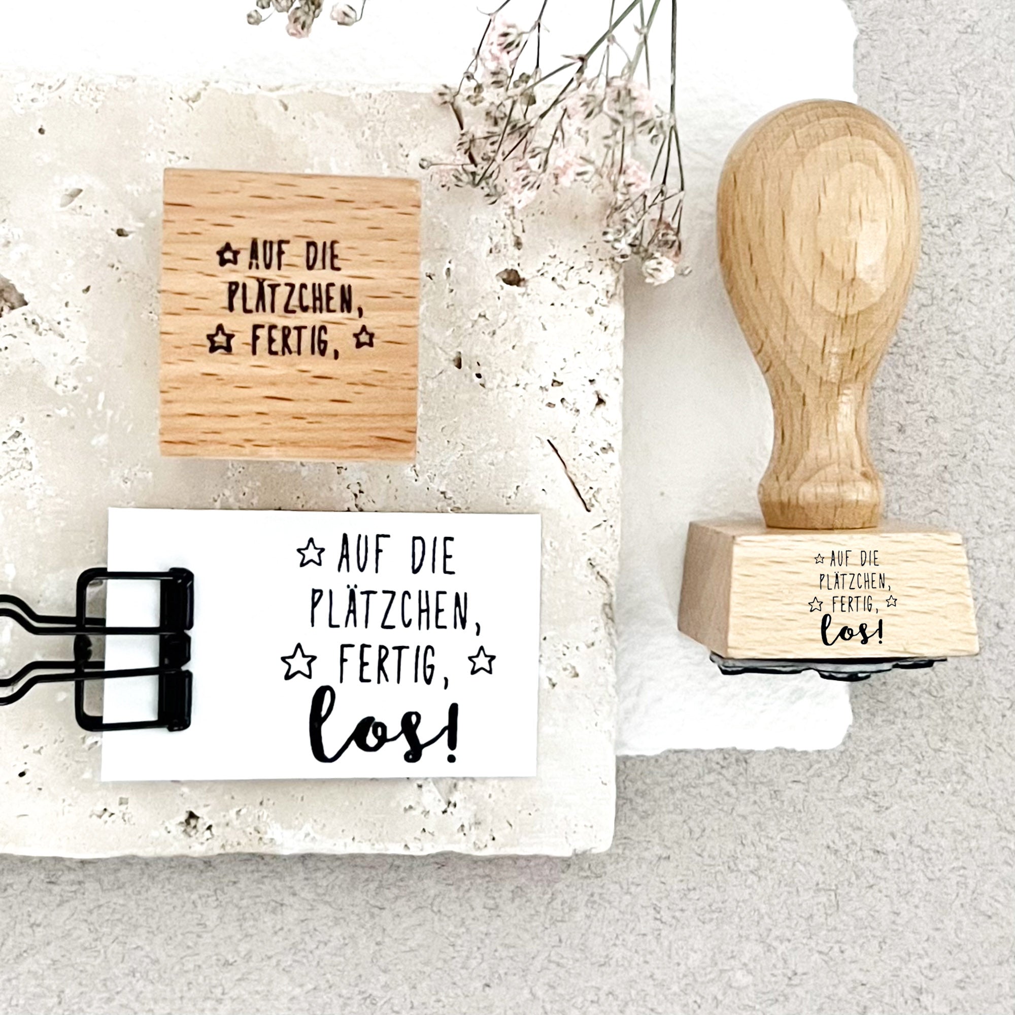 Stempel AUF DIE PLÄTZCHEN, fertig los | Stempel Weihnachten | Weihnachtsstempel