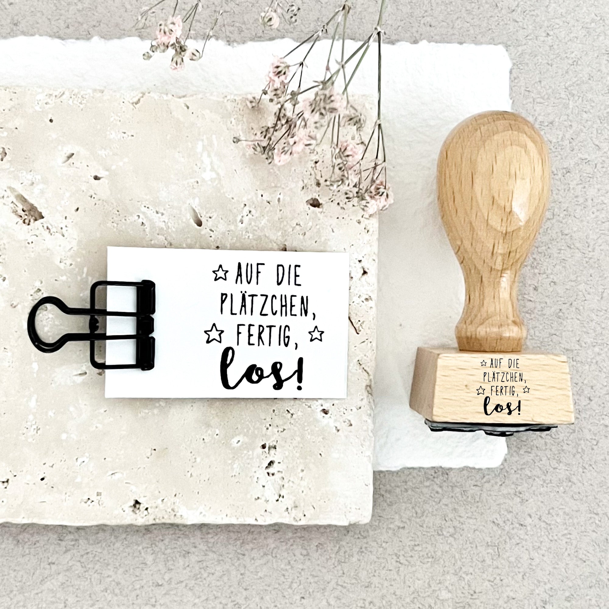 Stempel AUF DIE PLÄTZCHEN, fertig los | Stempel Weihnachten | Weihnachtsstempel