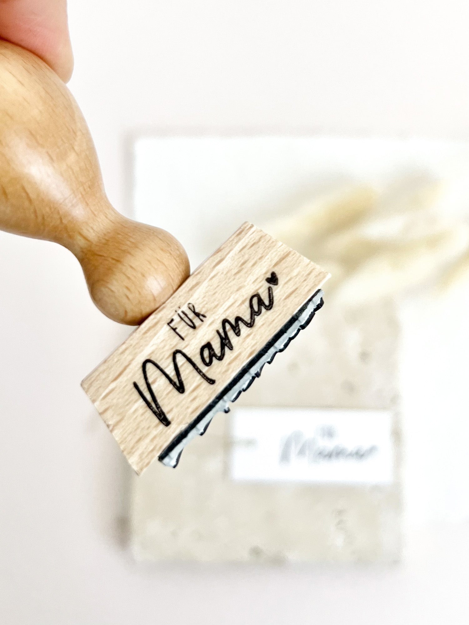 Stempel "Für Mama" mit Herz, Holzstempel Muttertag, Muttertagsgeschenk