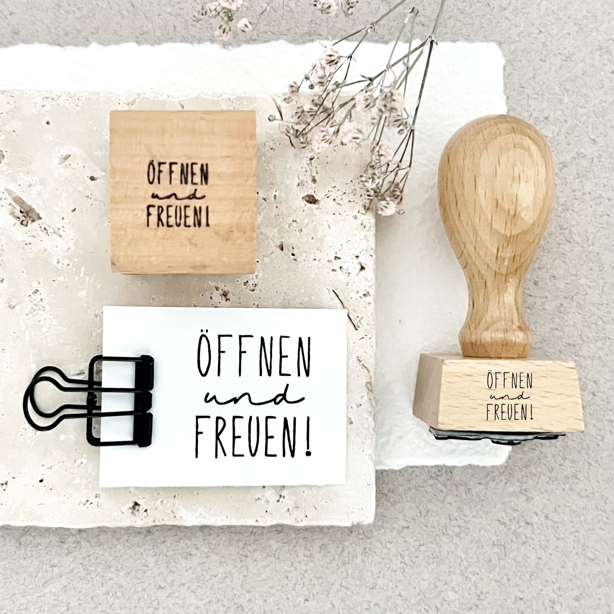 Stempel ÖFFNEN und FREUEN! | Stempel Geschenk | Mitbringsel