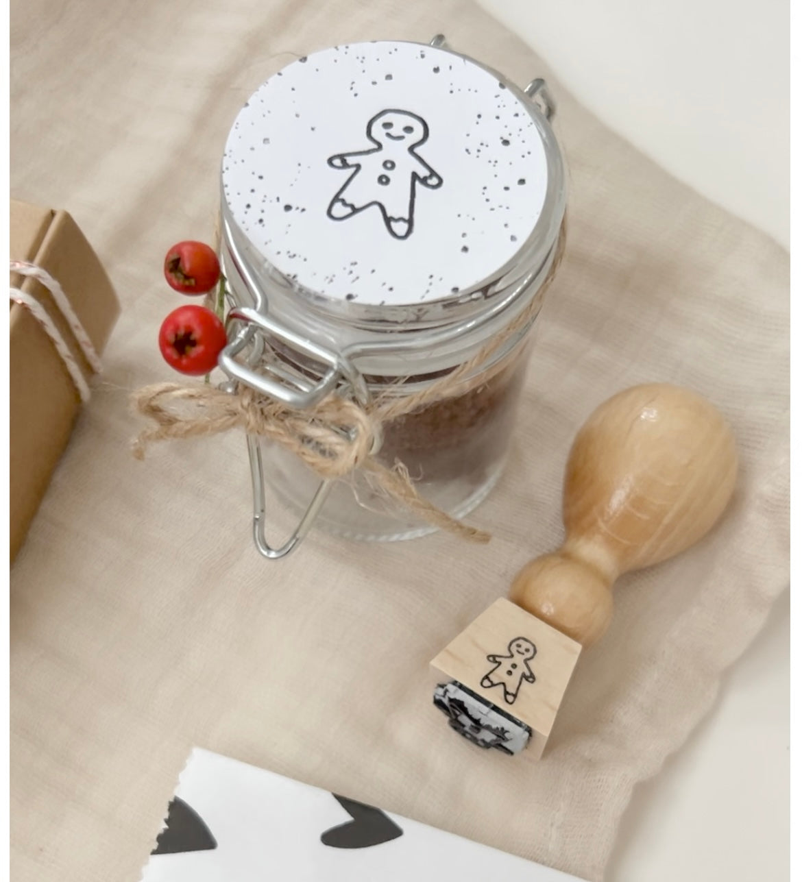 Stempel Lebkuchenmännchen | Motivstempel Geschenk | Weihnachtsstempel