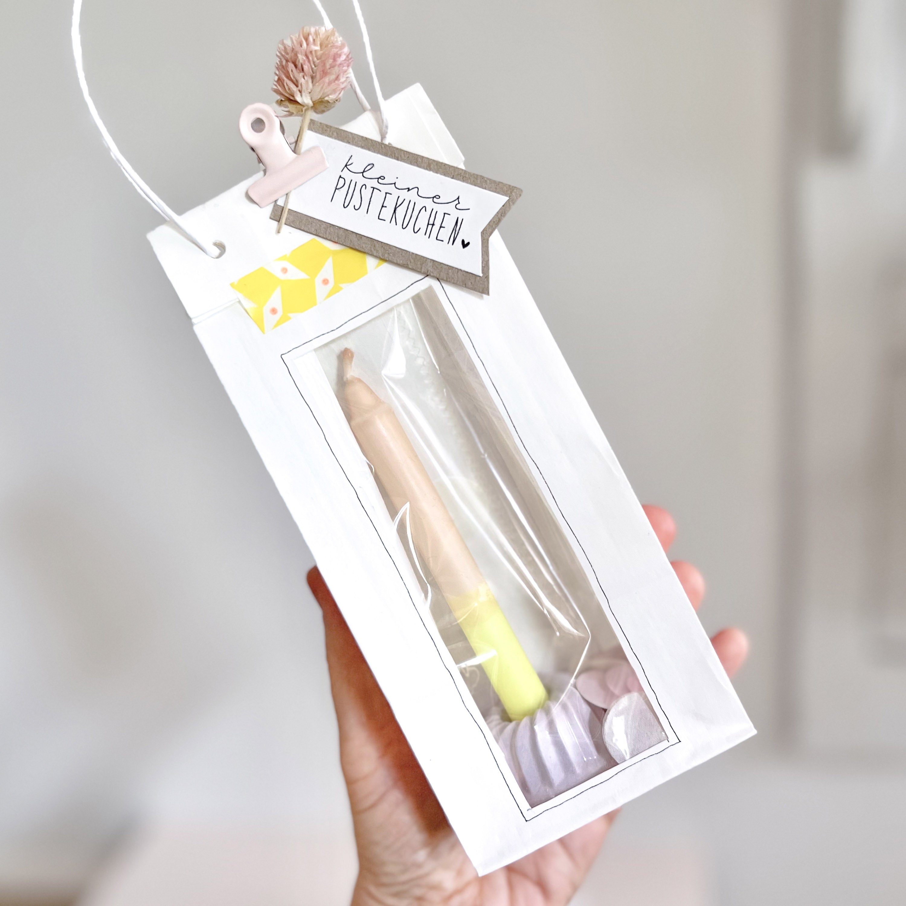 Stempel "kleiner Pustekuchen" mit Herz, Stempel Geschenk, Textstempel Geburtstag