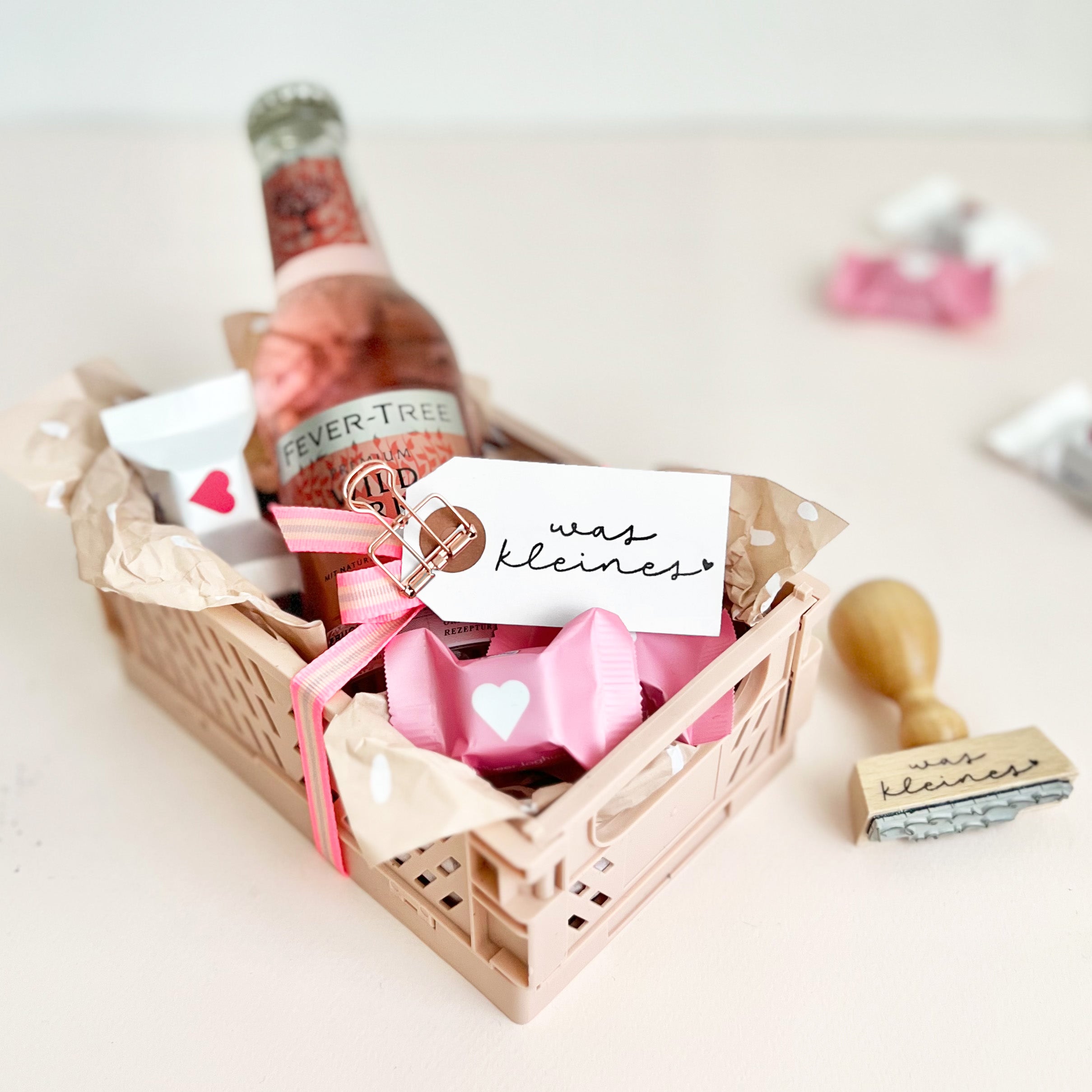 Stempel "was kleines" mit Herz, Stempel Geschenk, Stempel Hochzeit