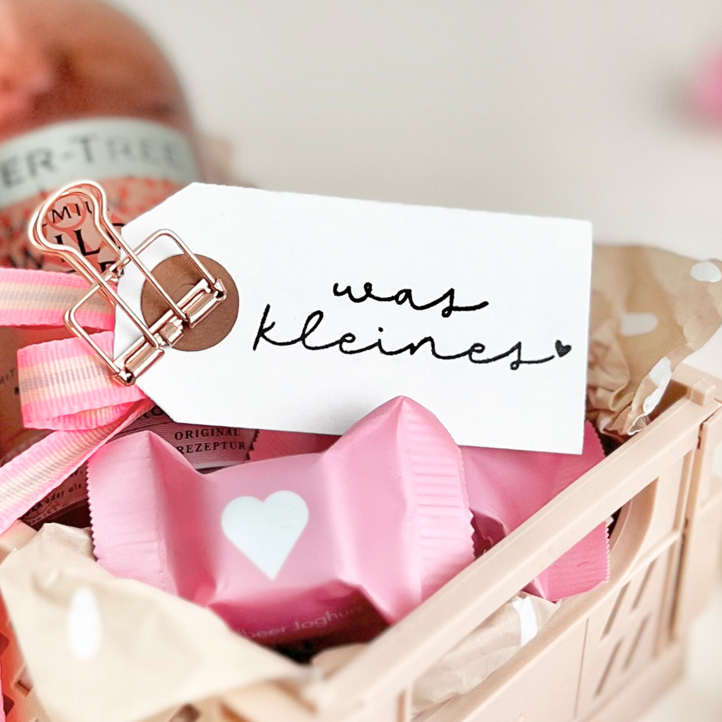 Stempel "was kleines" mit Herz, Stempel Geschenk, Stempel Hochzeit