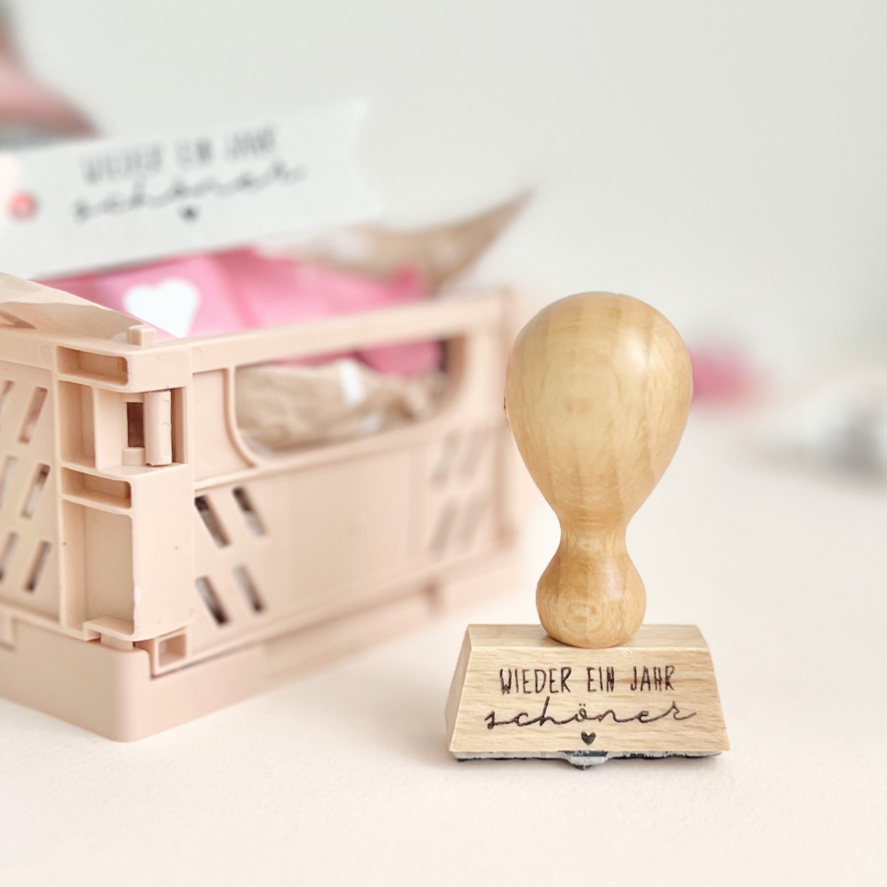 Stempel mit Text "wieder ein Jahr schöner", Stempel Geburtstag, Stempel DIY Geburtstagskarte, Geschenk für Freundin, Mitbringsel Geburtstag