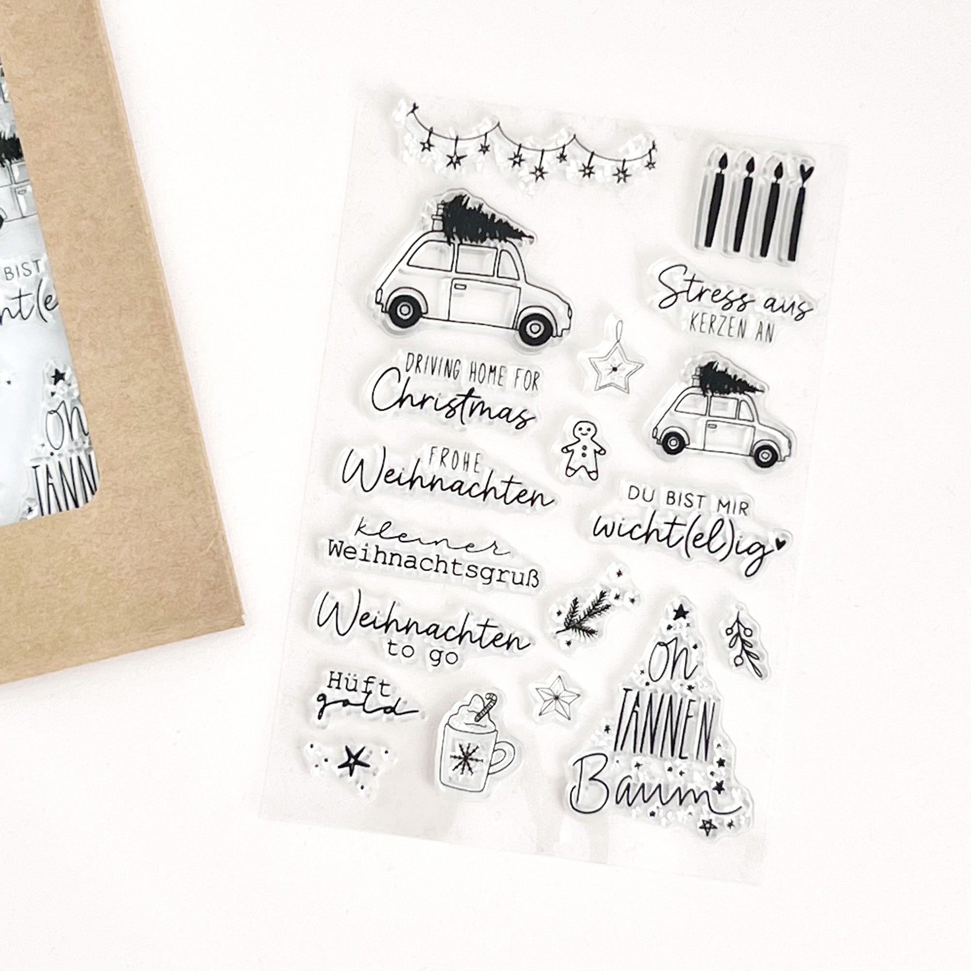 Stempelset - Weihnachten Wünsche & Motive - Weihnachtsauto
