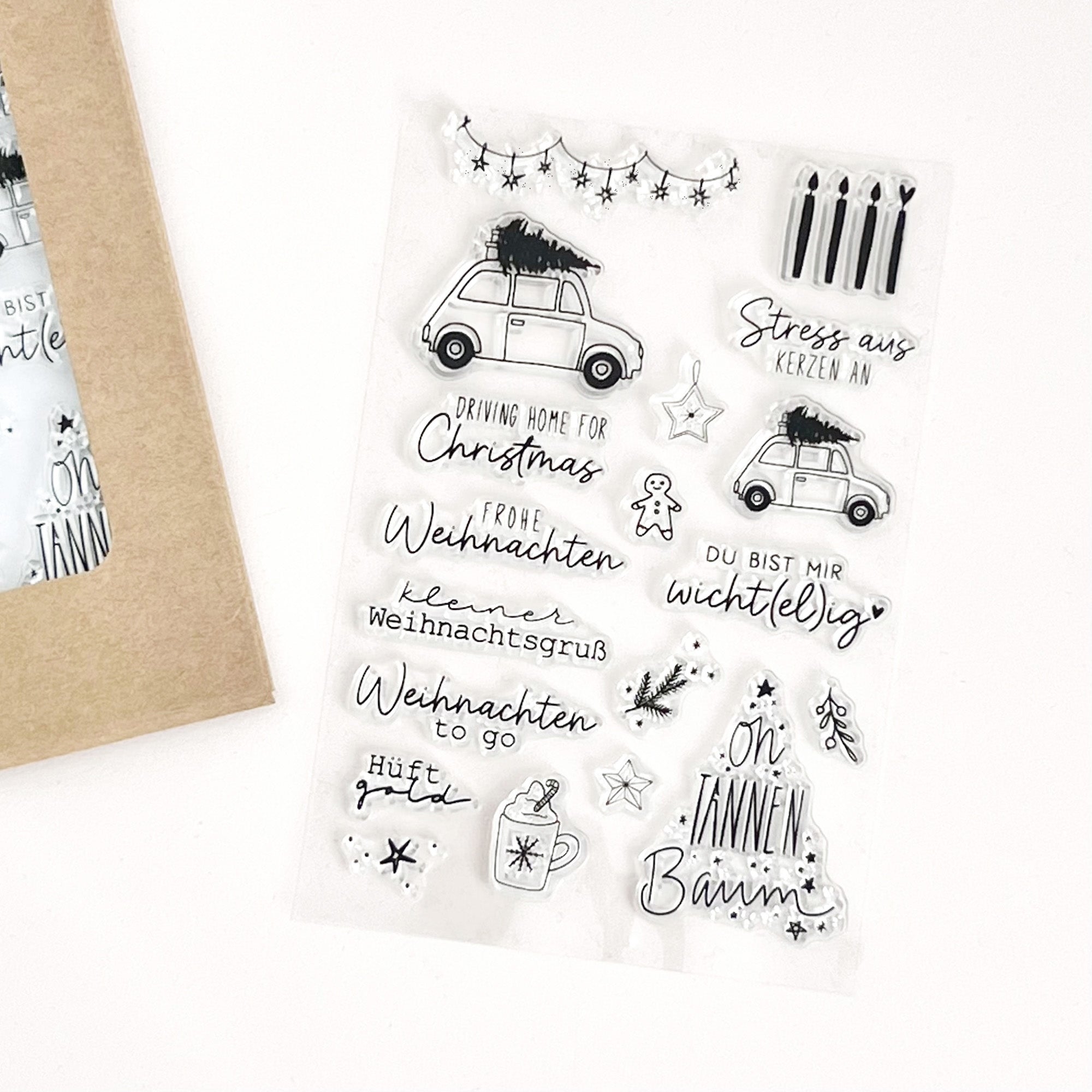Stempelset - Weihnachten Wünsche & Motive - Weihnachtsauto