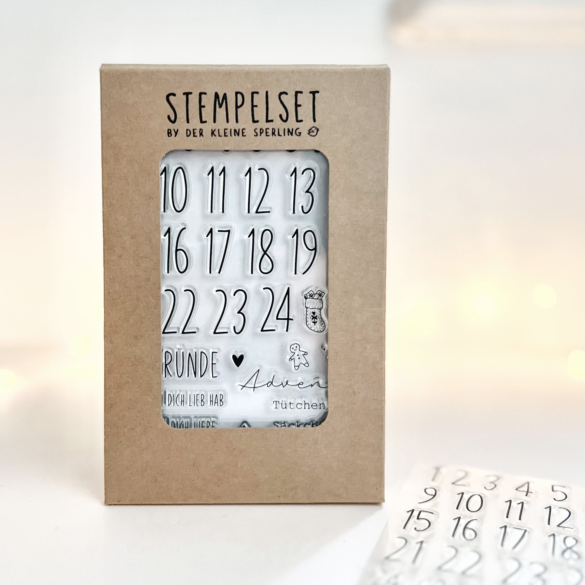 Stempelset - Weihnachten Wünsche & Motive - Adventskalenderzahlen