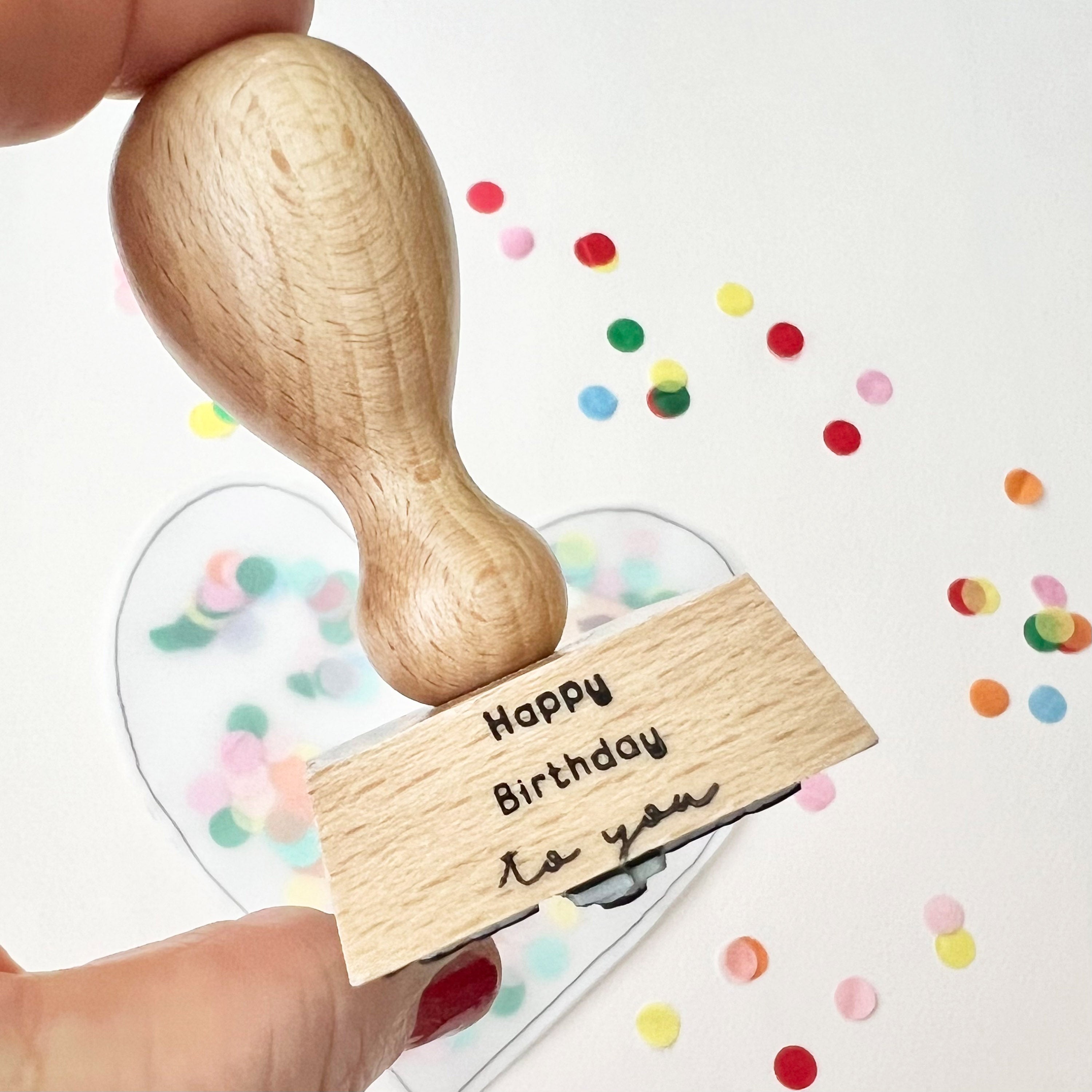 STEMPEL Happy Birthday to you, mit Herz, Stempel Geburtstag