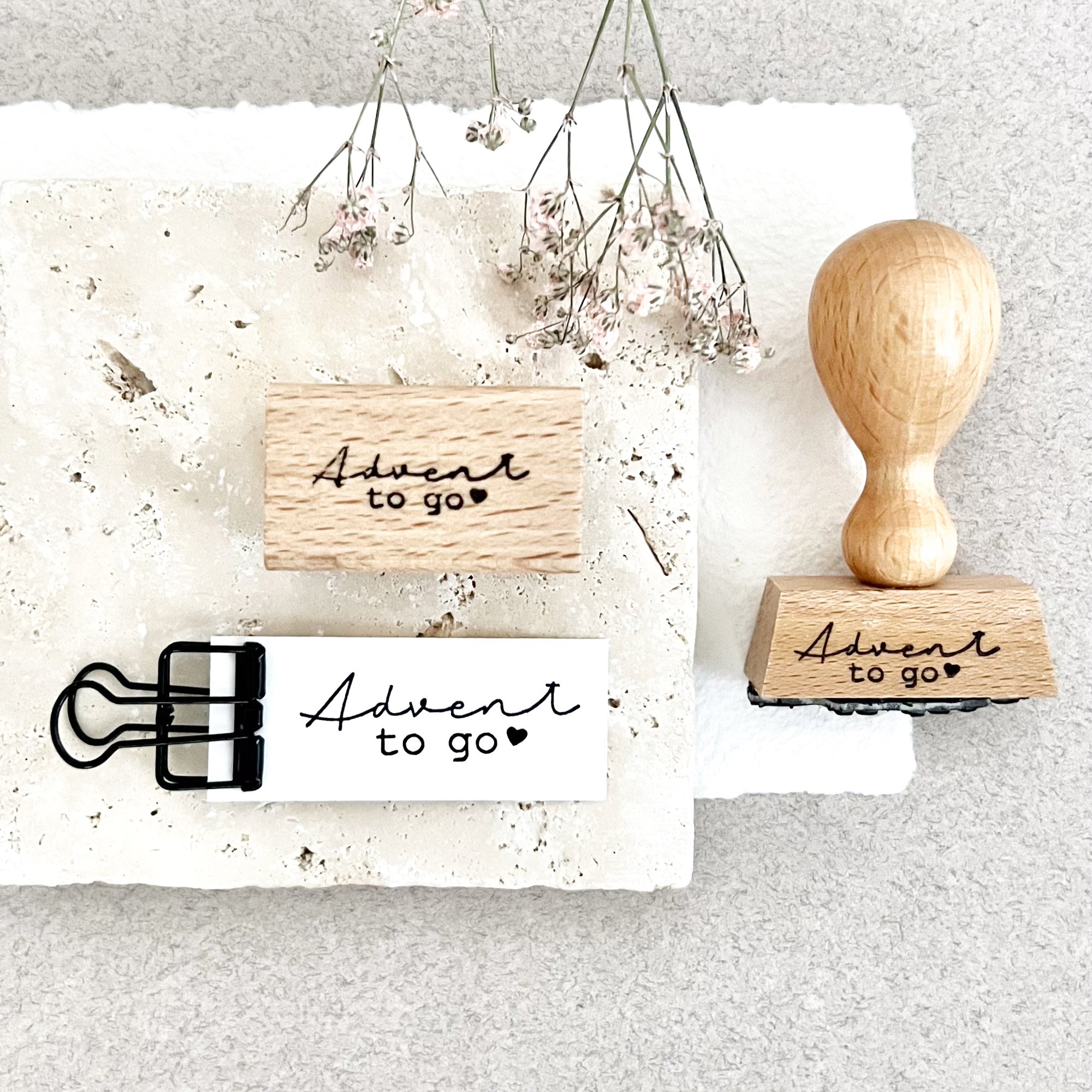 Stempel Advent to go, Stempel Weihnachten, Weihnachtsstempel