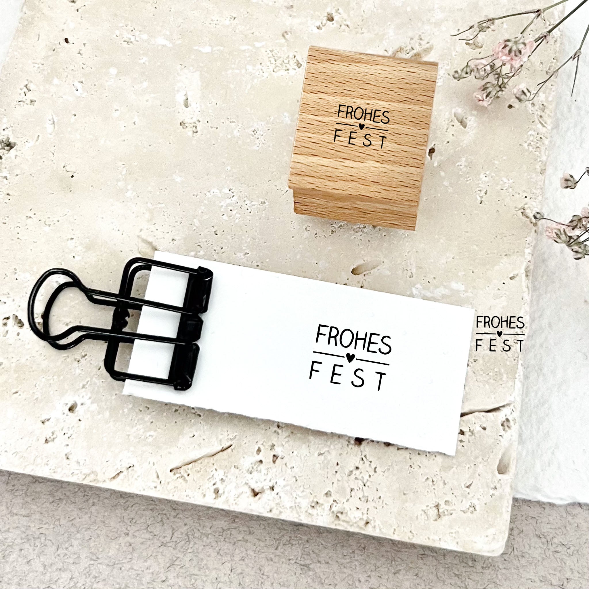 Stempel FROHES FEST, Stempel Weihnachten, Weihnachtsstempel