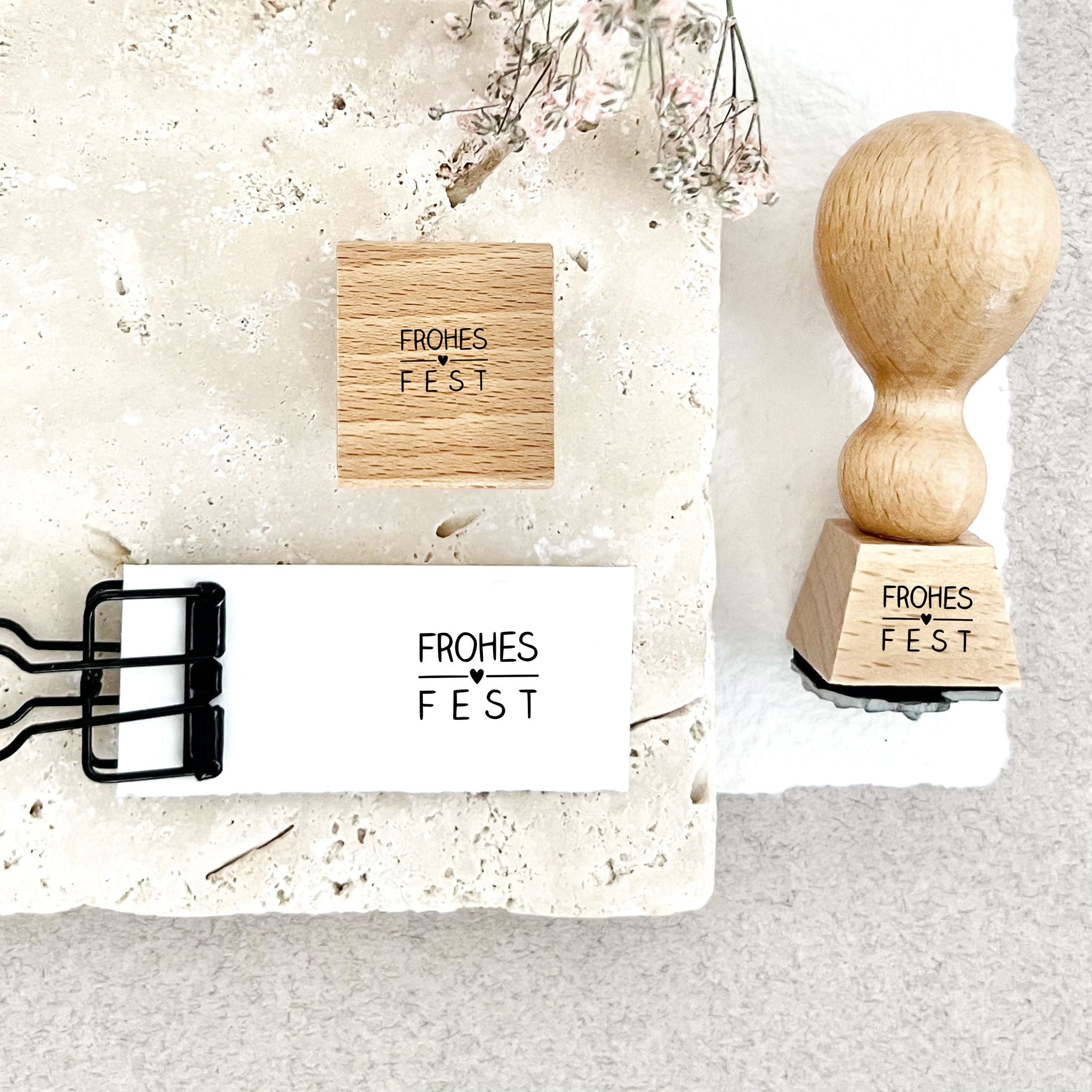 Stempel FROHES FEST, Stempel Weihnachten, Weihnachtsstempel
