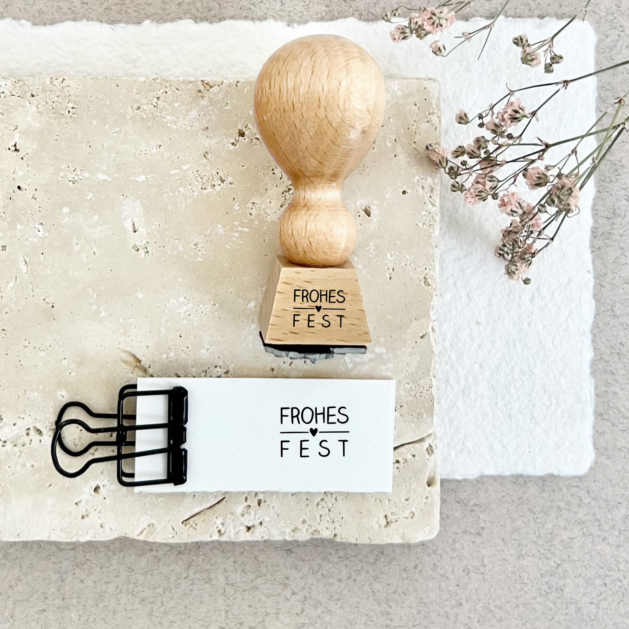 Stempel FROHES FEST, Stempel Weihnachten, Weihnachtsstempel