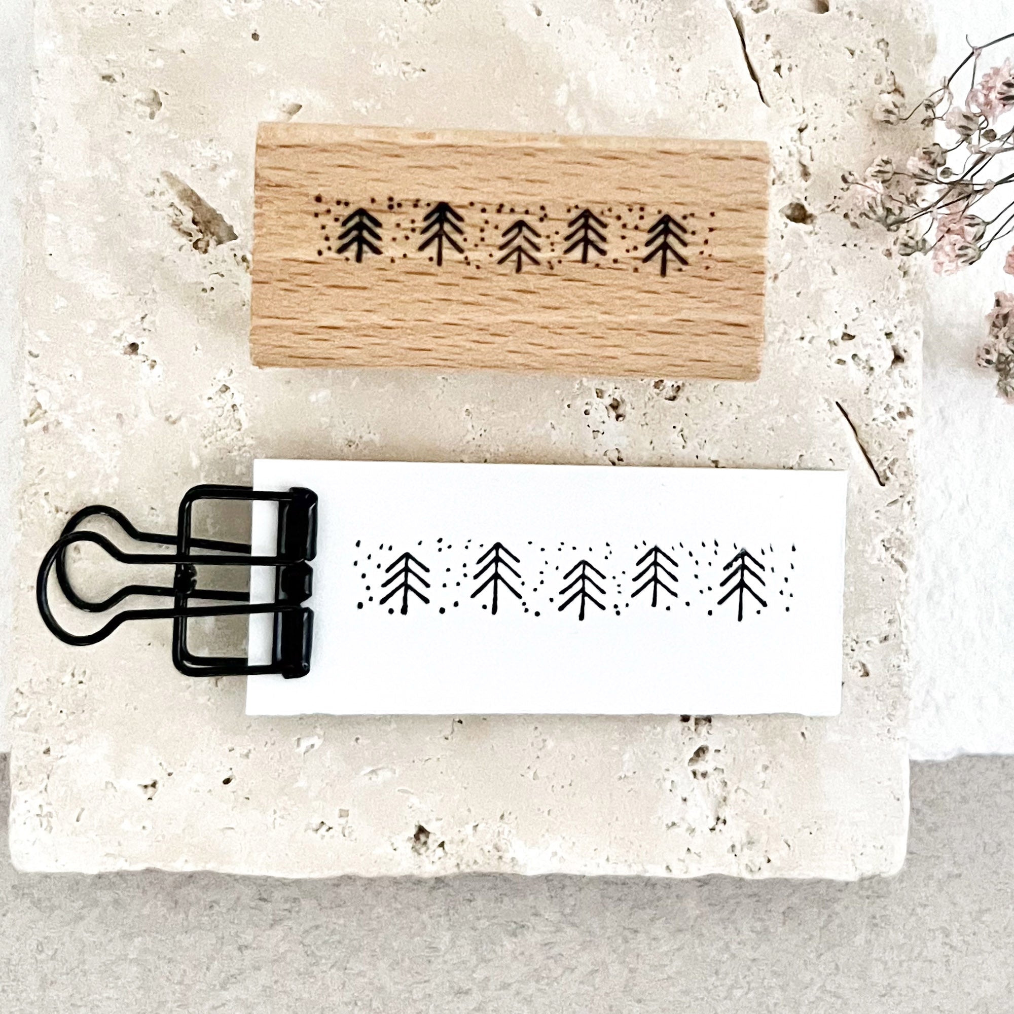 Stempel Weihnachten, Tannenbaum & Schneeflocken, Weihnachtsstempel