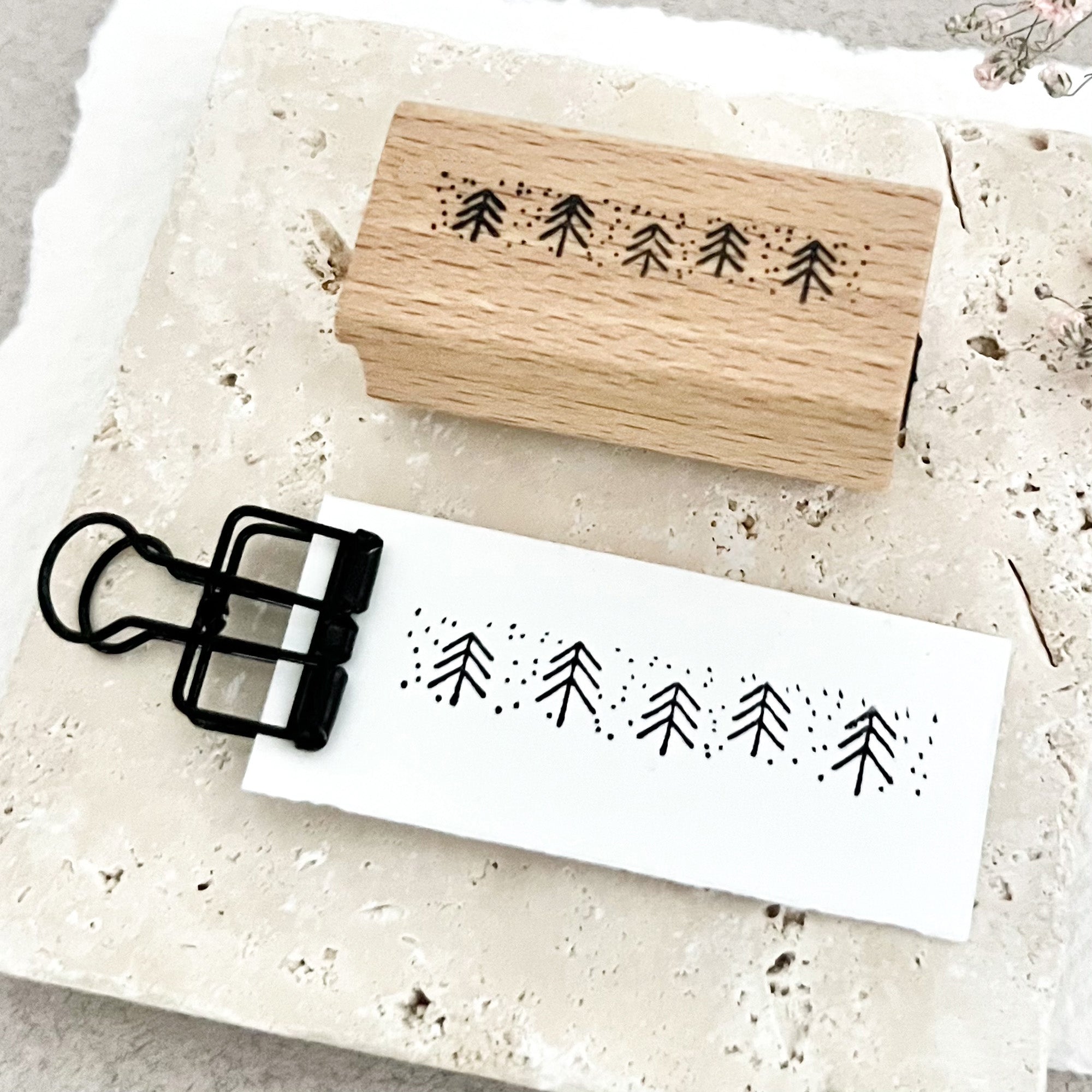 Stempel Weihnachten, Tannenbaum & Schneeflocken, Weihnachtsstempel