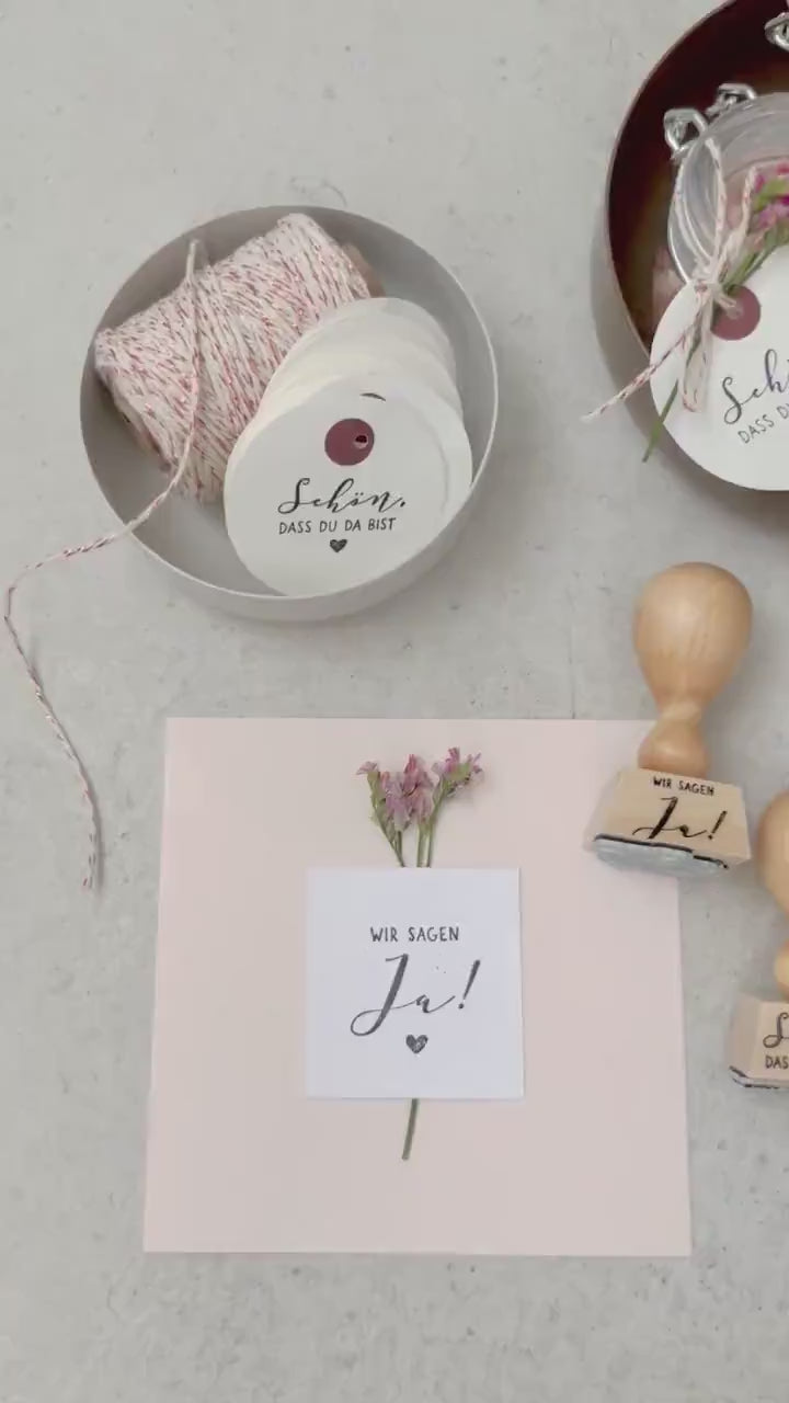Stempel HOCHZEIT, Wir sagen ja!, Hochzeitsstempel, Stempel Hochzeitseinladung, Stempel Hochzeitspost, Stempel mit Herz