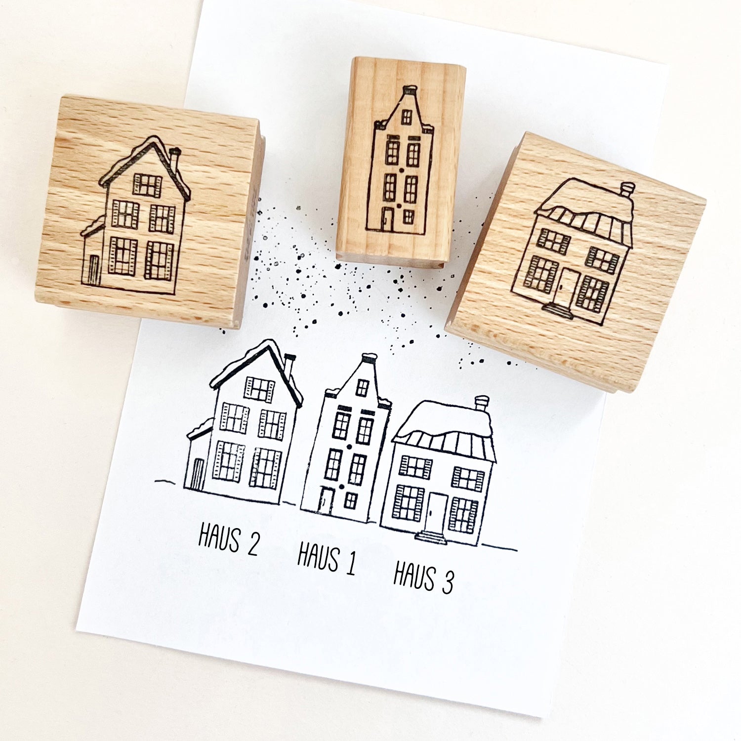 Stempel Weihnachtshaus | Weihnachtsstempel Häuser | Motivstempel Winterdorf Haus