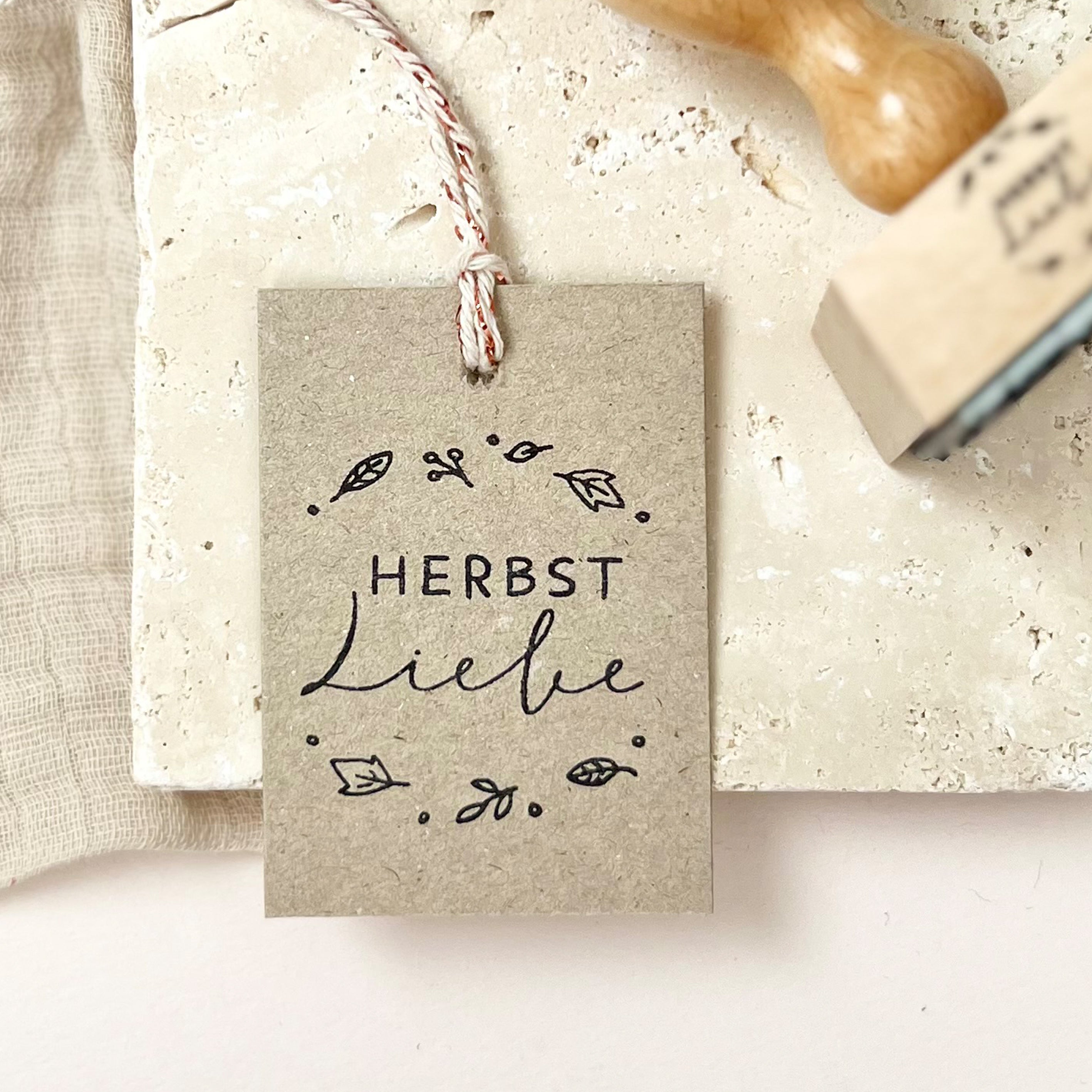 Stempel Herbst | Stempel Herbstliebe | Herbststempel mit Blätterkonfetti