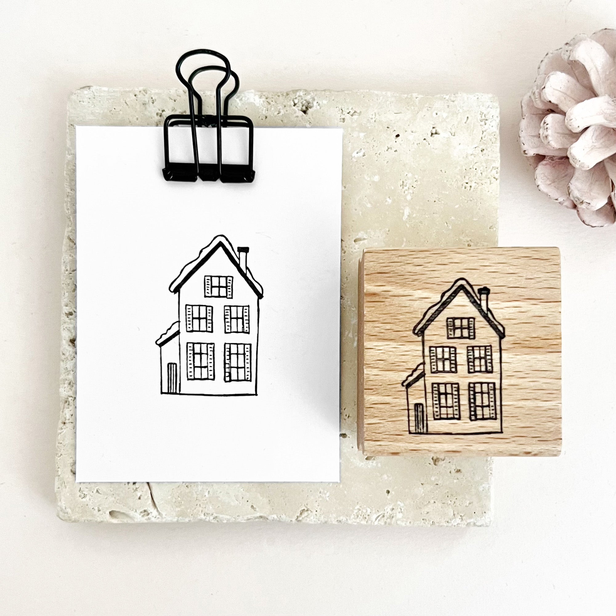 Stempel Weihnachtshaus | Weihnachtsstempel Häuser | Motivstempel Winterdorf Haus