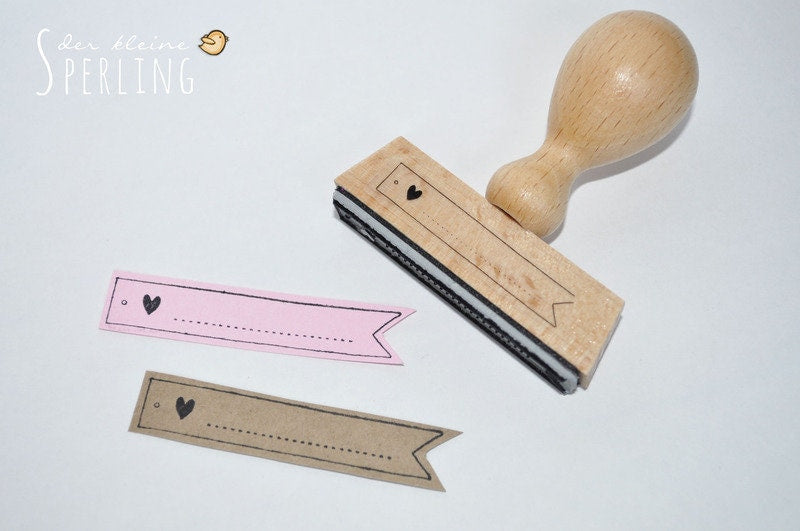 Stempel Fähnchen mit Herz