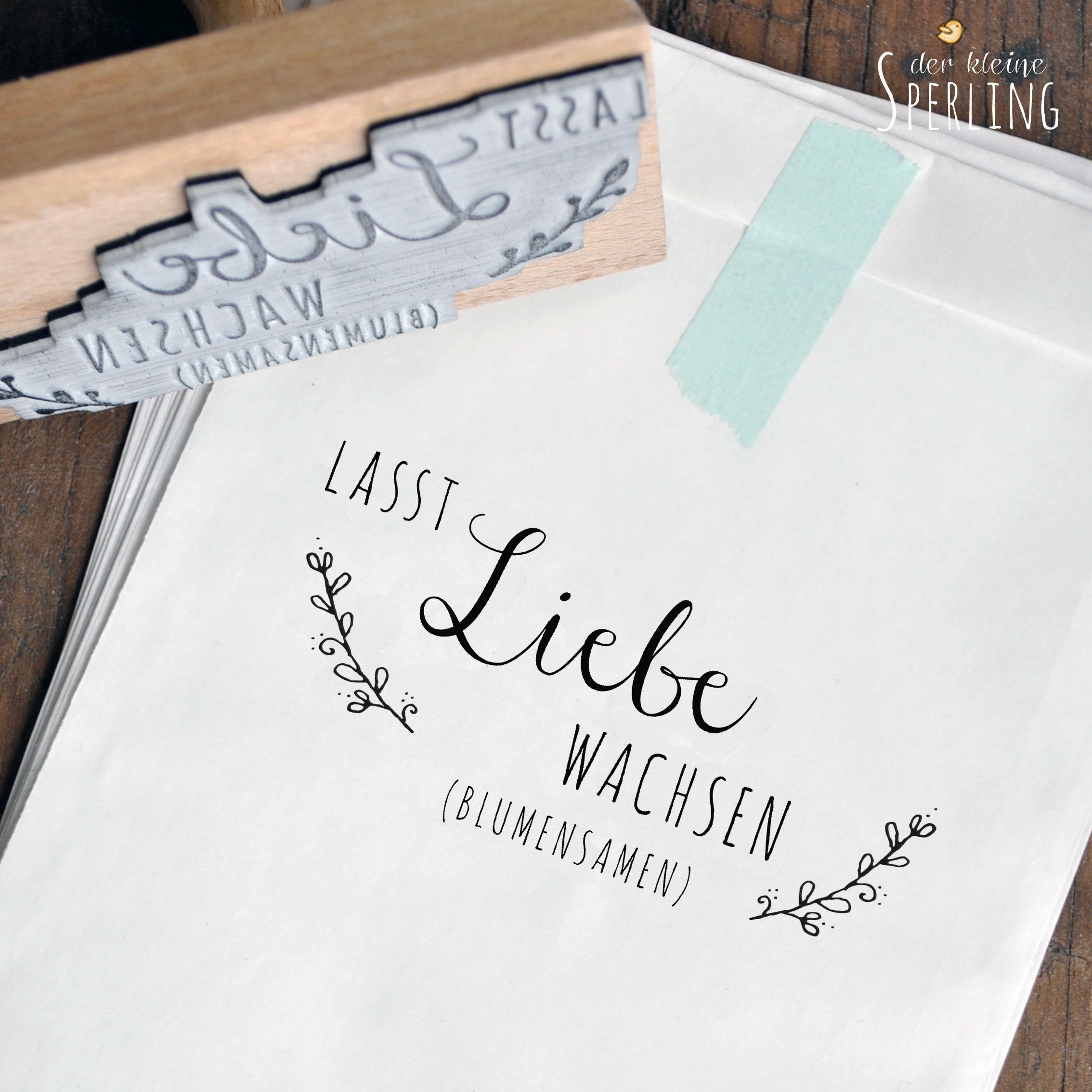 Stempel LASST Liebe WACHSEN, Hochzeit Gastgeschenk, Blumensamen, Stempel Hochzeit