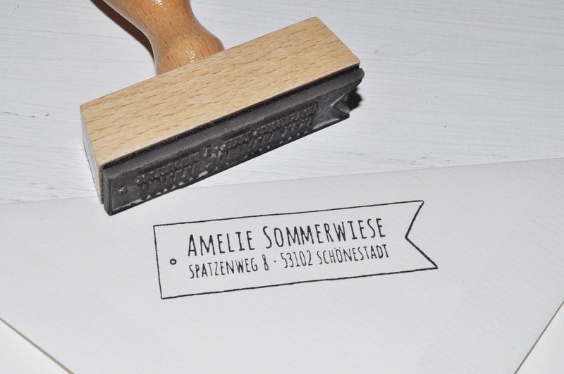 Stempel Adress-Stempel Fähnchen
