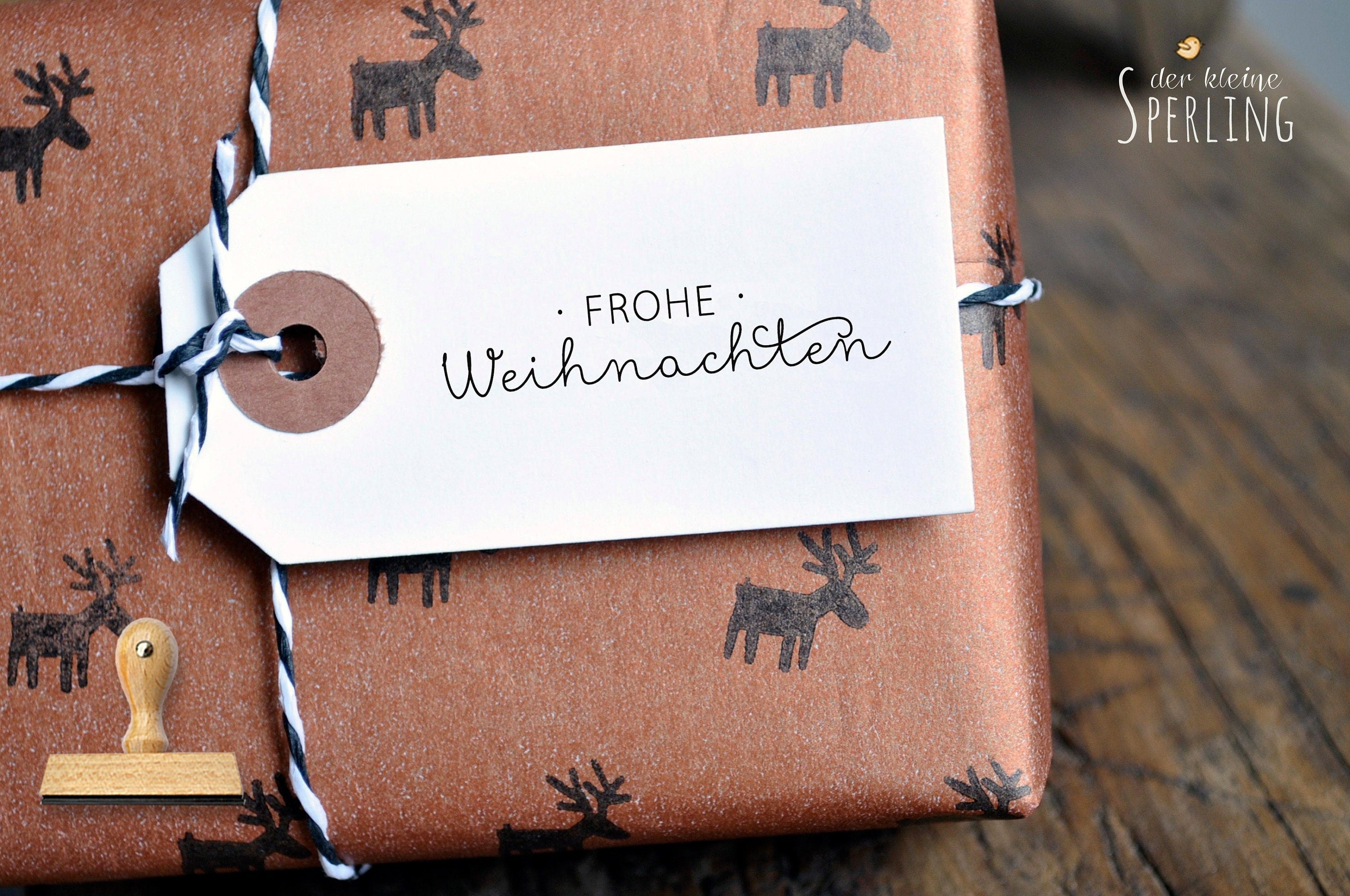 Stempel FROHE Weihnachten, Stempel Weihnachten, Weihnachtsstempel, Advent, Geschenkanhänger