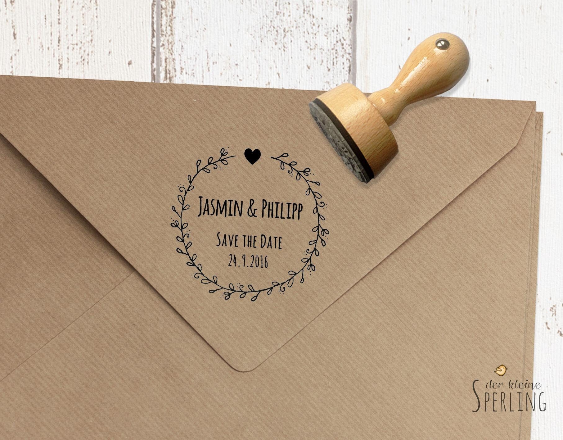 STEMPEL , Save the Date, Hochzeit, Zarte Blätter