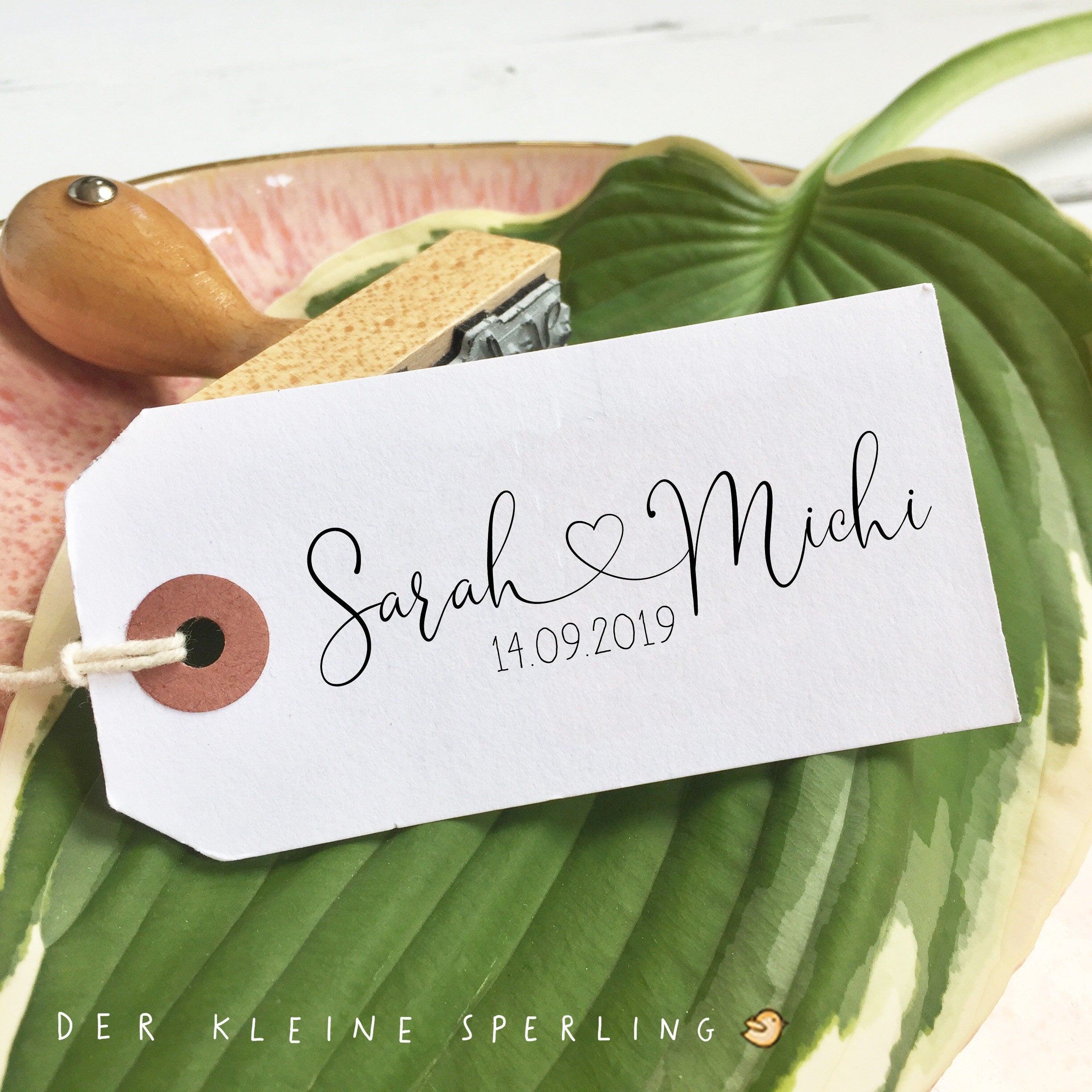 Stempel HOCHZEIT | Hochzeitsstempel herzverbunden | Hochzeitseinladung | Namen mit Herz | Hochzeitsdatum