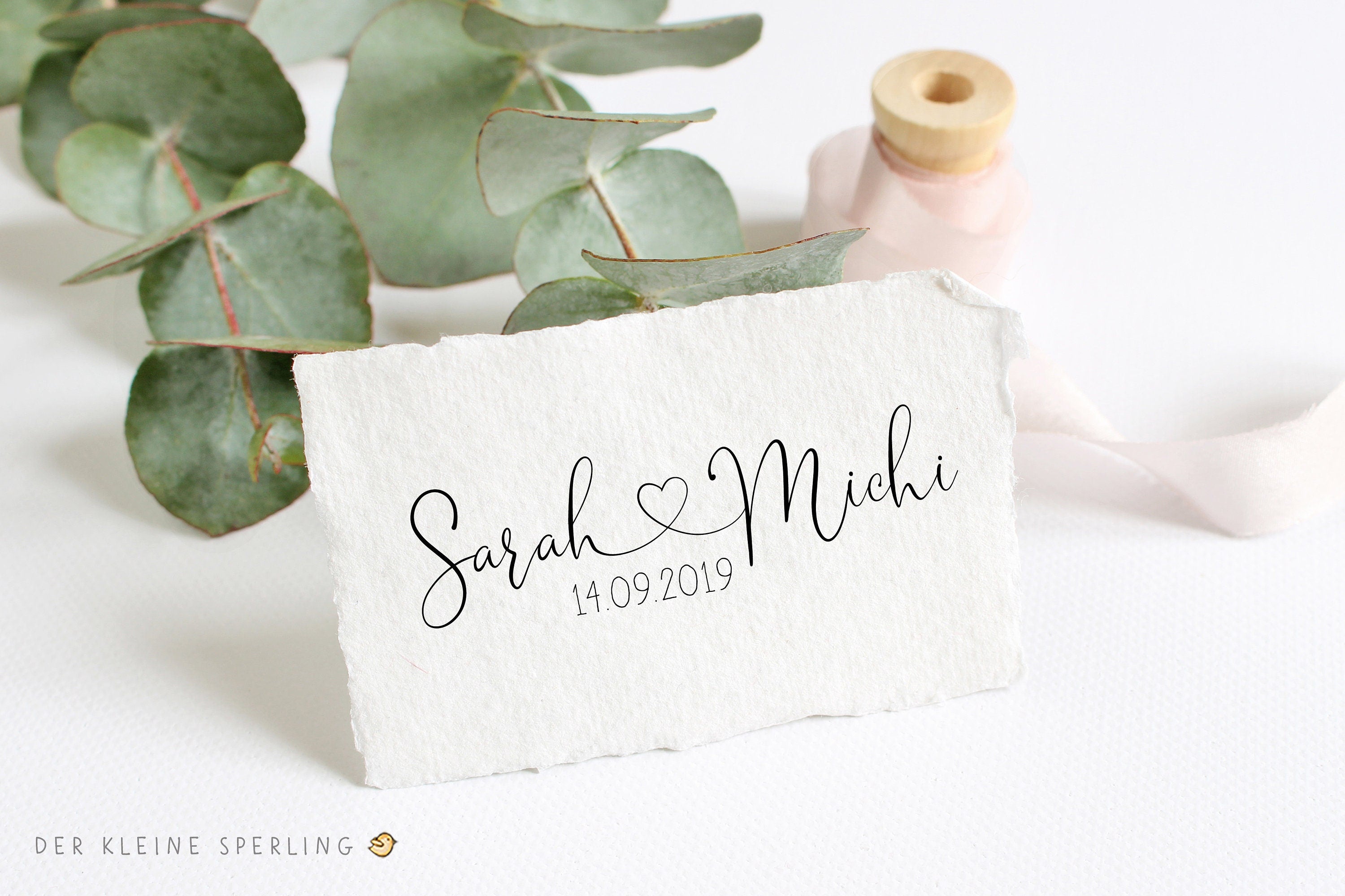 Stempel HOCHZEIT | Hochzeitsstempel herzverbunden | Hochzeitseinladung | Namen mit Herz | Hochzeitsdatum