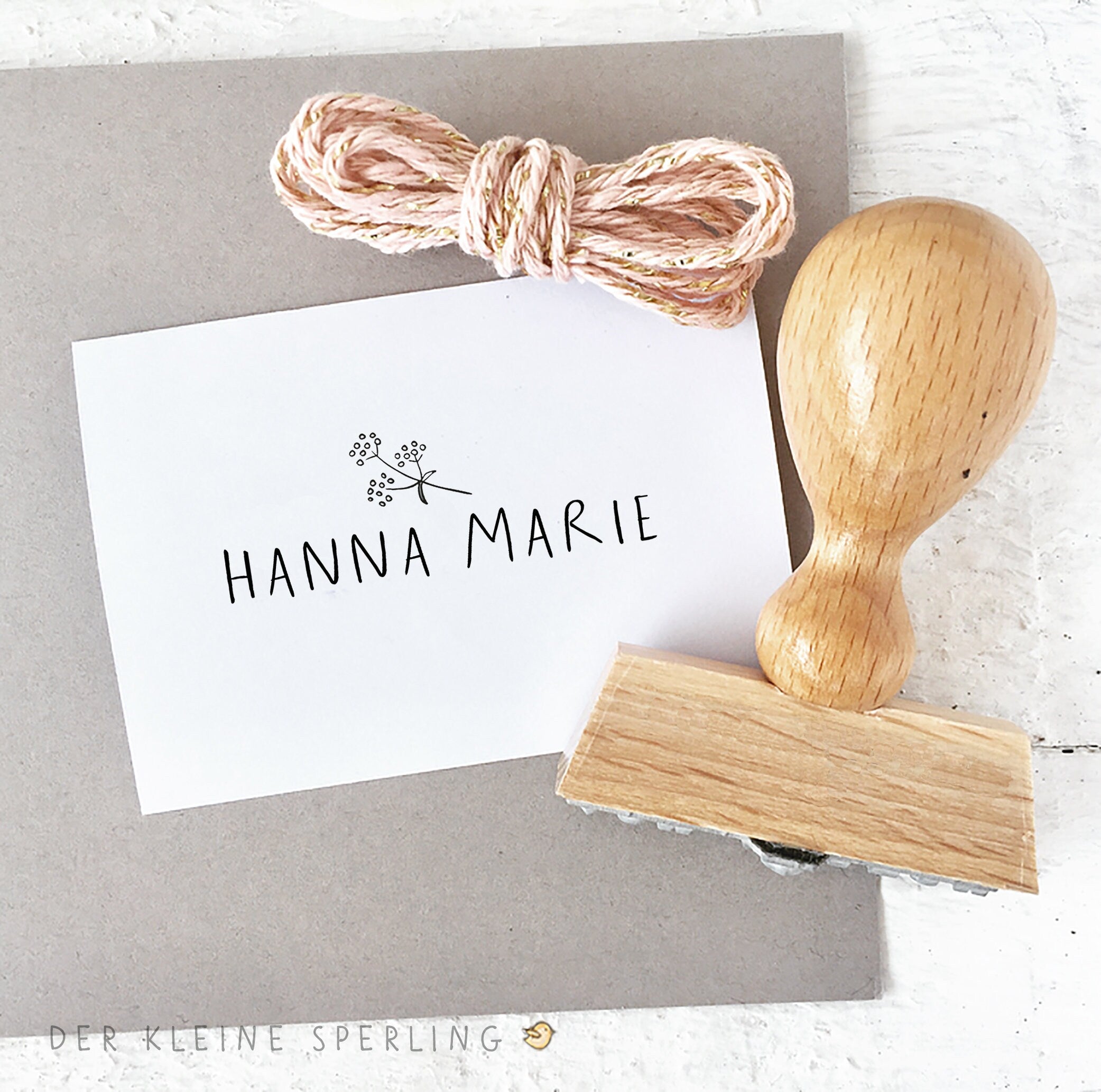 Stempel Kind Name Blume / Blümchen, Schulanfang, Schultüte, Einschulung, Geburtstag