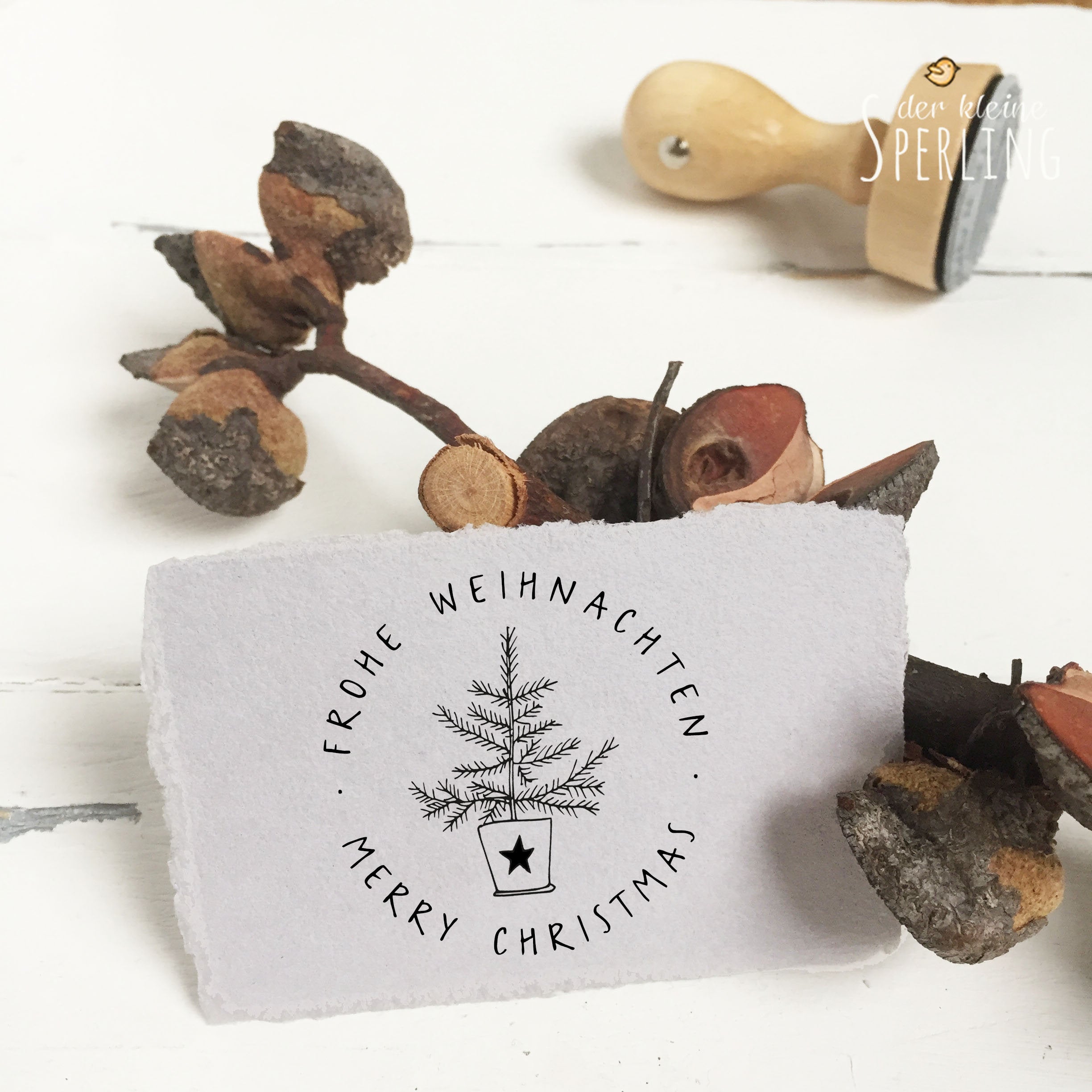 Stempel Frohe Weihnachten | Weihnachtsstempel | Stempel Weihnachten | Merry Christmas | Stempel Weihnachtsbaum
